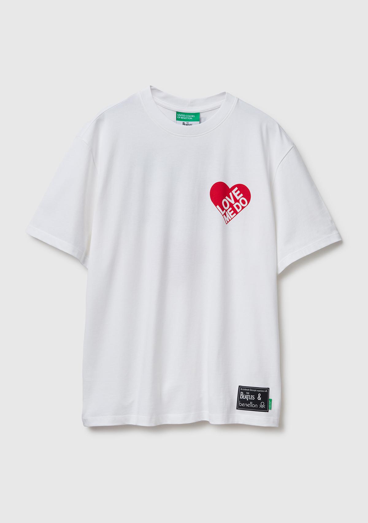 Unisex Beyaz %100 Koton The Beatles Baskılı T-Shirt