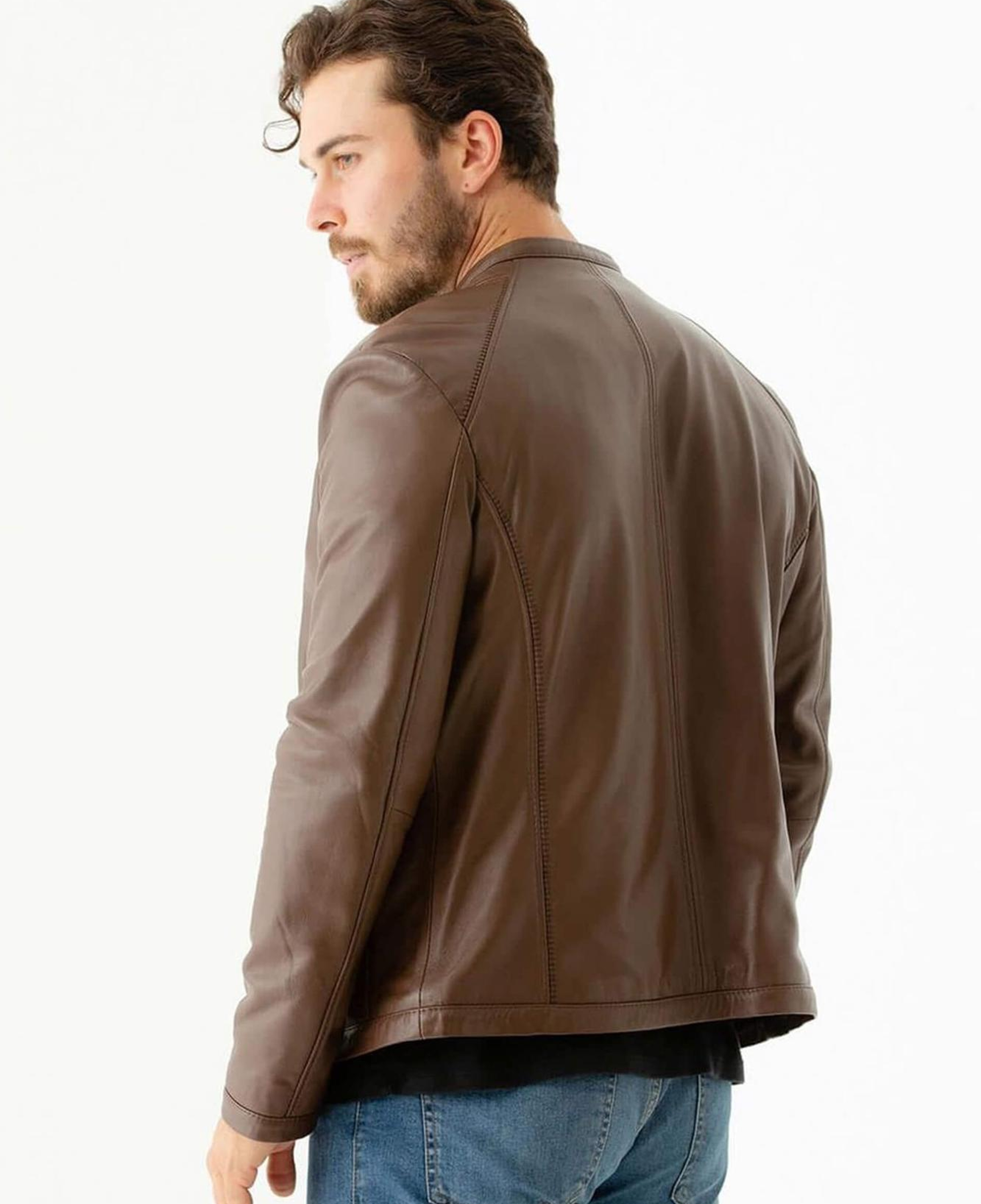 Tamer Tanca Erkek Hakiki Deri Kahverengi Deri Mont