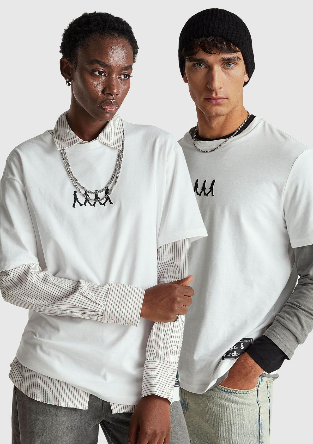 Unisex Beyaz %100 Koton The Beatles  T-Shirt