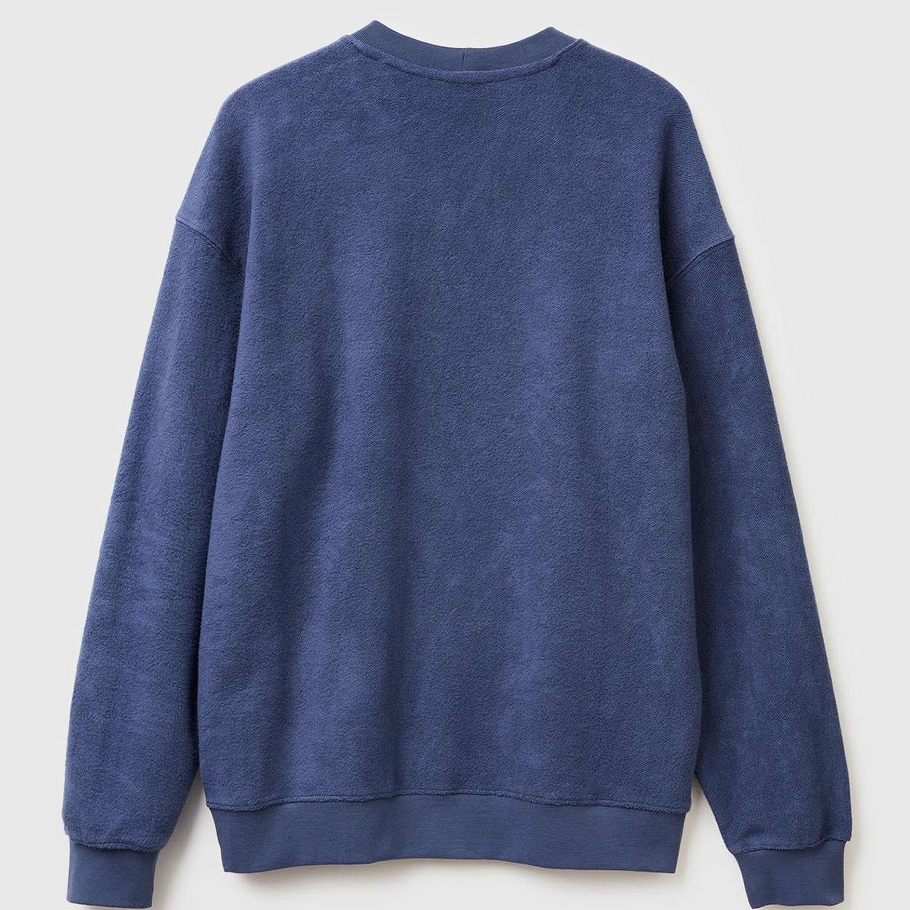 Erkek Gri Pamuk Karışımlı Önü Logo Detaylı Bisiklet Yaka Sweatshirt