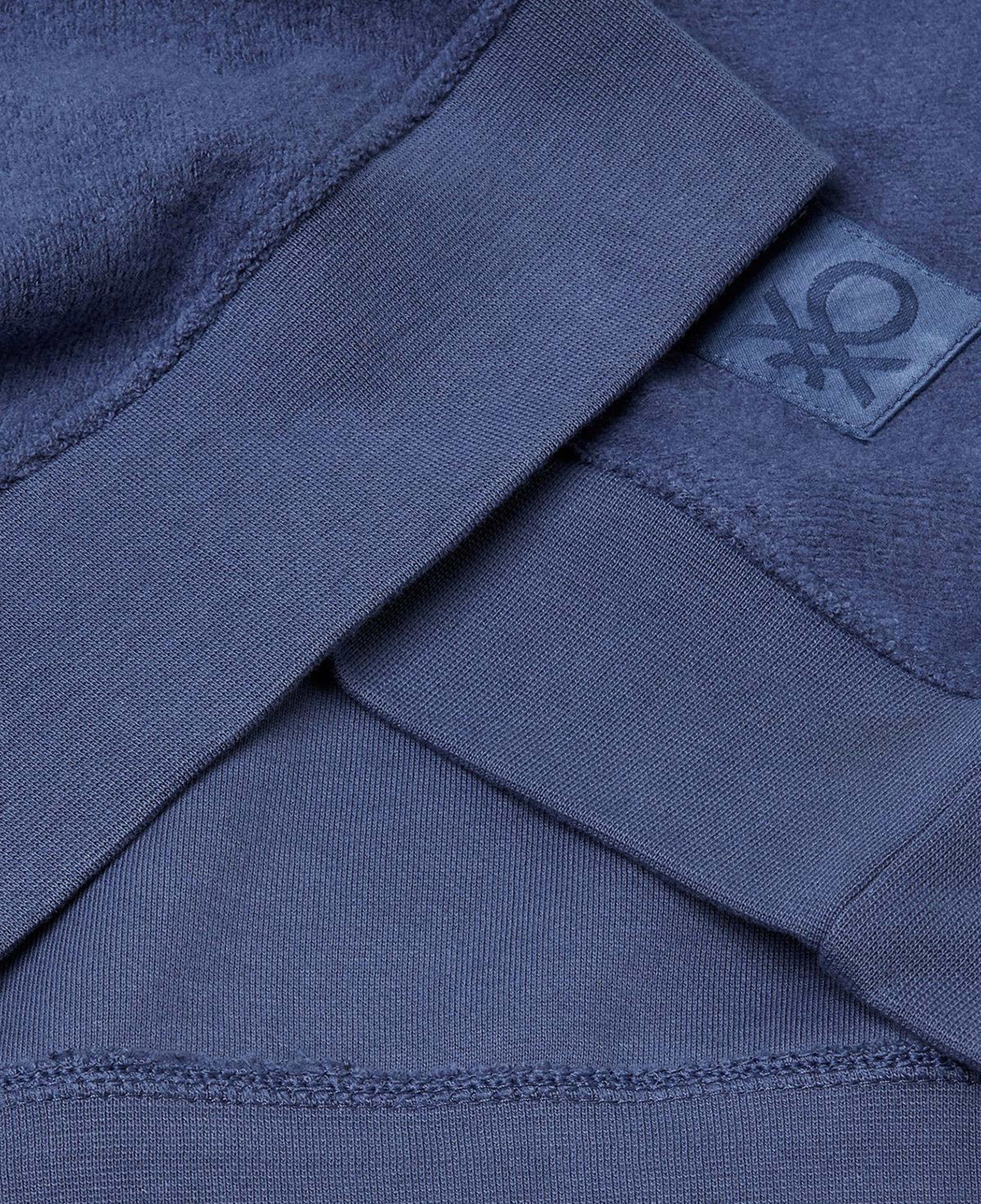 Erkek Gri Pamuk Karışımlı Önü Logo Detaylı Bisiklet Yaka Sweatshirt