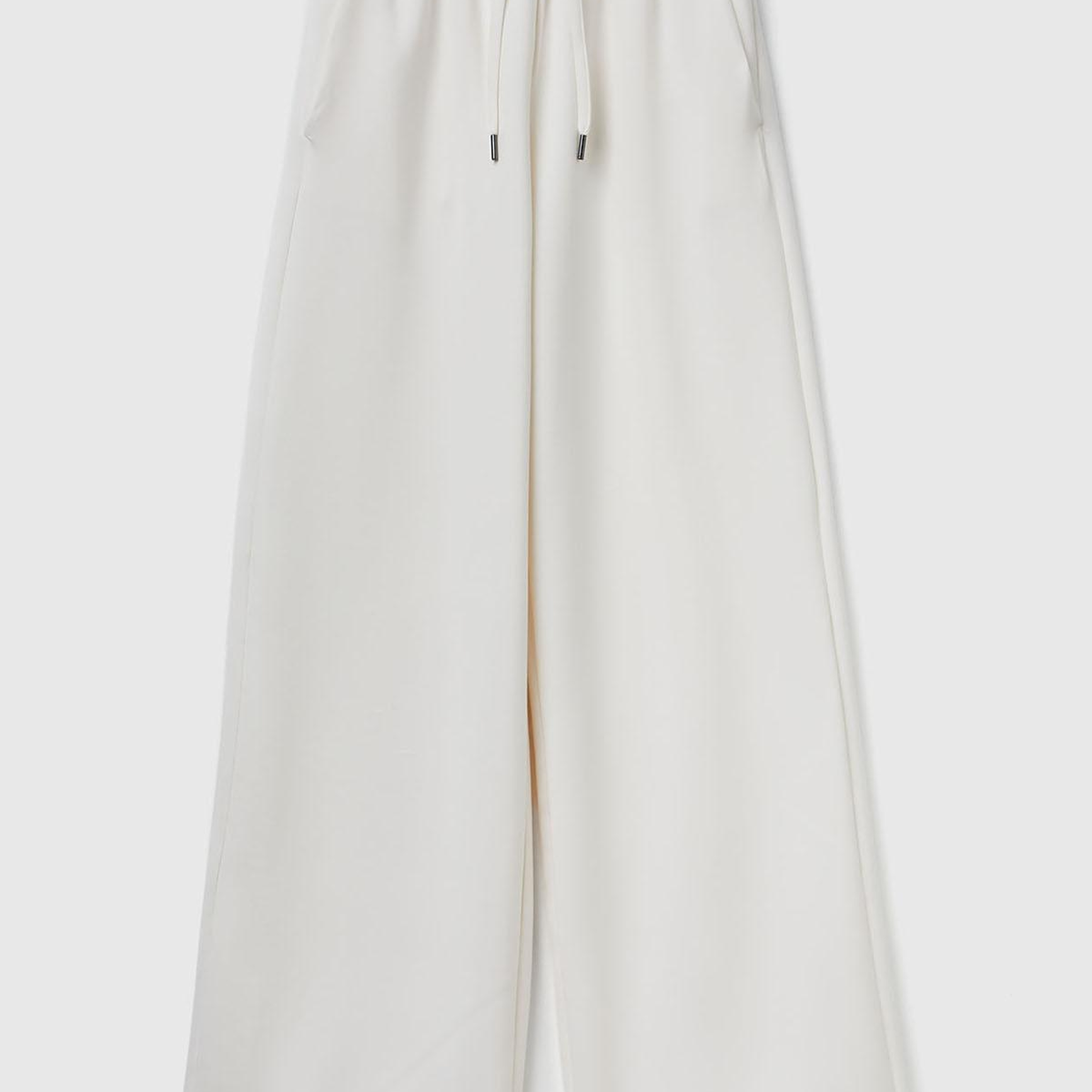 Kadın Krem Modal Karışımlı Cepli Beli Bağcıklı Geniş Paça Eşofman Altı