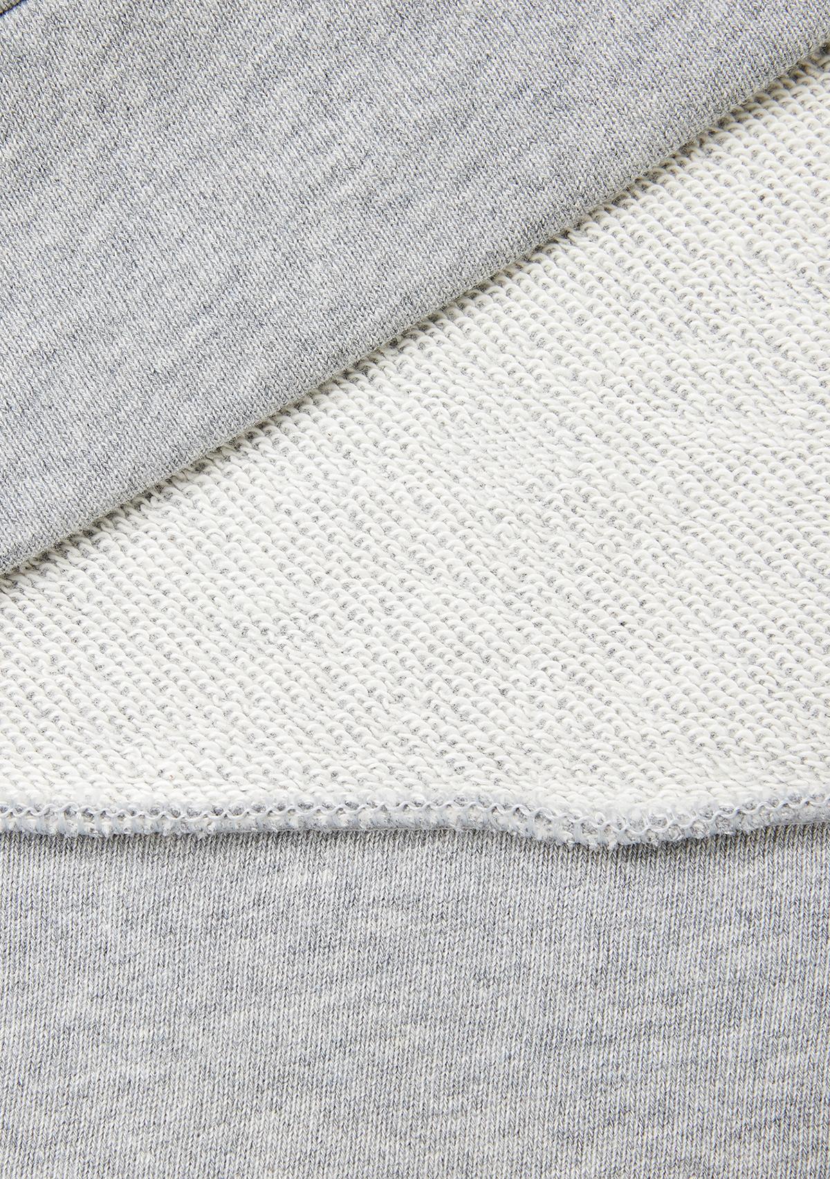 Kadın Gri Melanj Logo Baskı Detaylı Kapüşonlu Relax Fit Sweatshirt