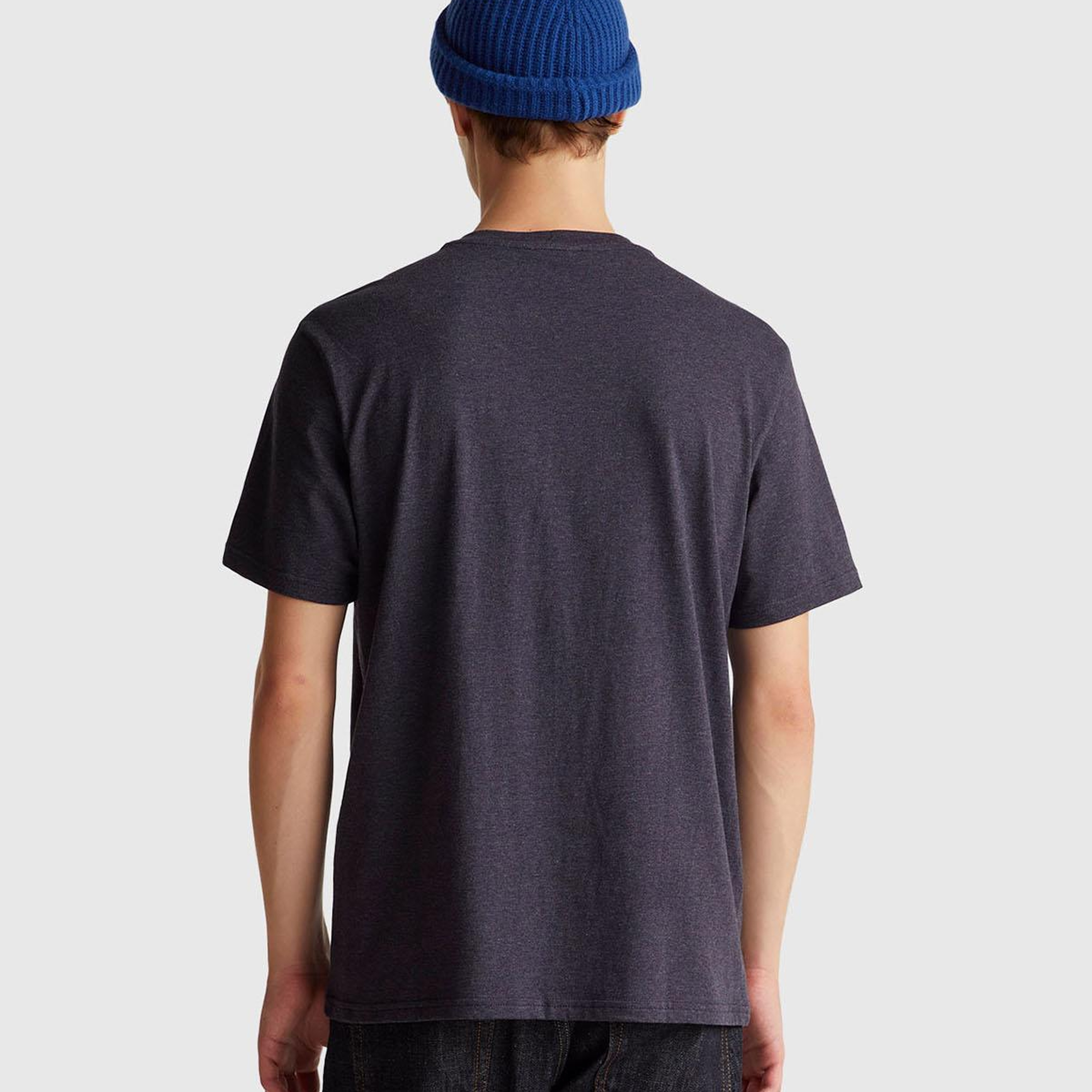 Erkek Lacivert Mix %100 Pamuk Logo İşlemeli Bisiklet Yaka T-Shirt