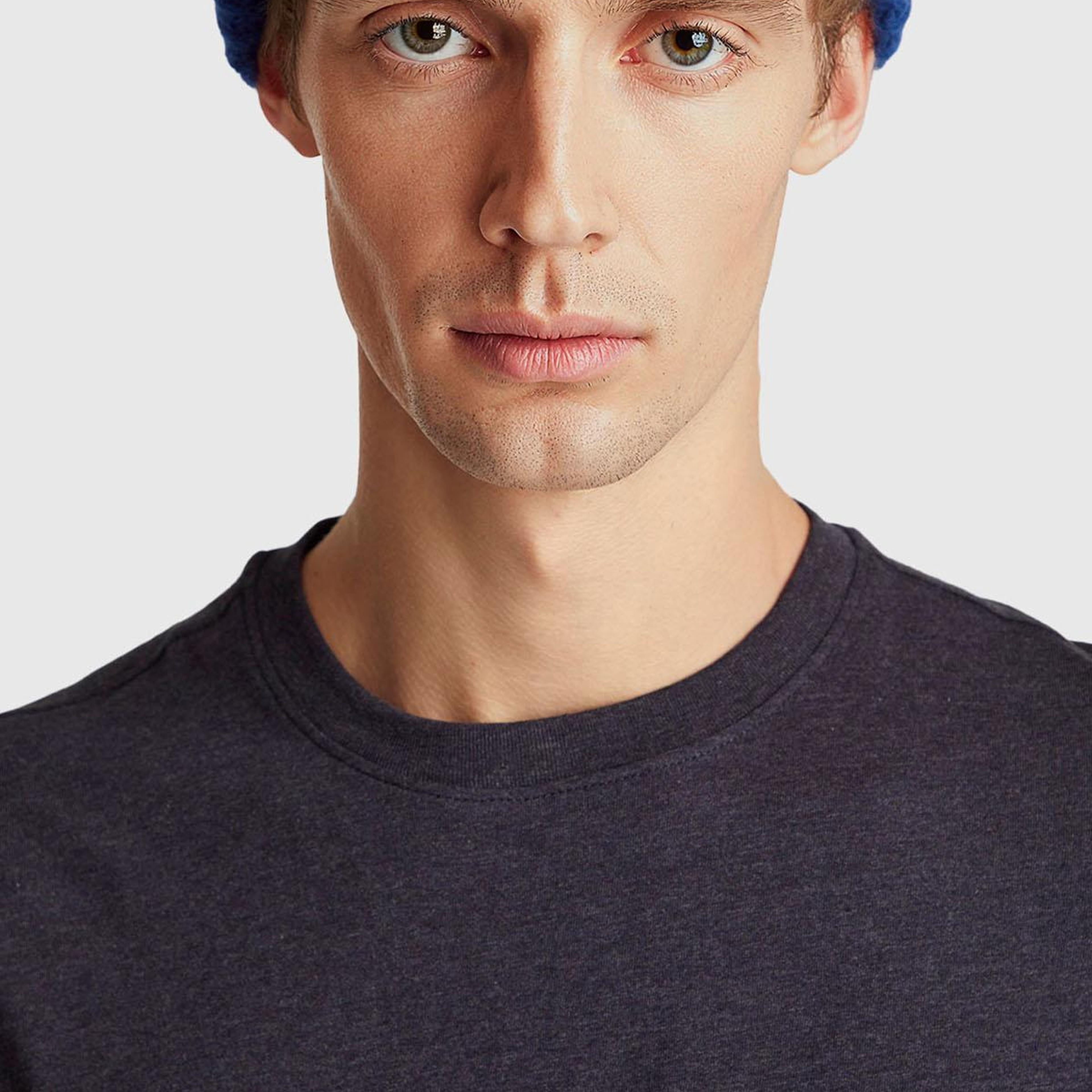 Erkek Lacivert Mix %100 Pamuk Logo İşlemeli Bisiklet Yaka T-Shirt