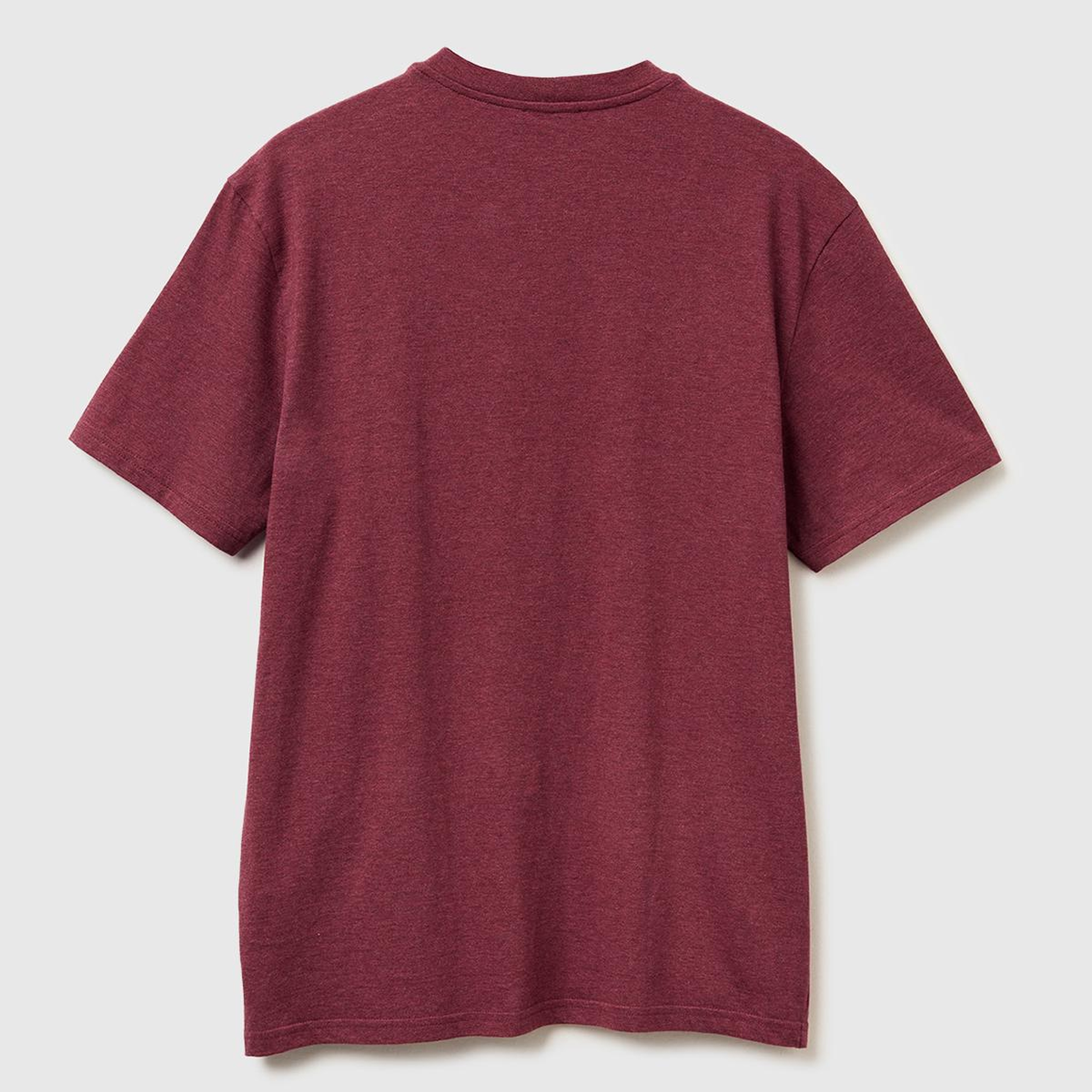 Erkek Bordo %100 Pamuk Logo İşlemeli Bisiklet Yaka T-Shirt