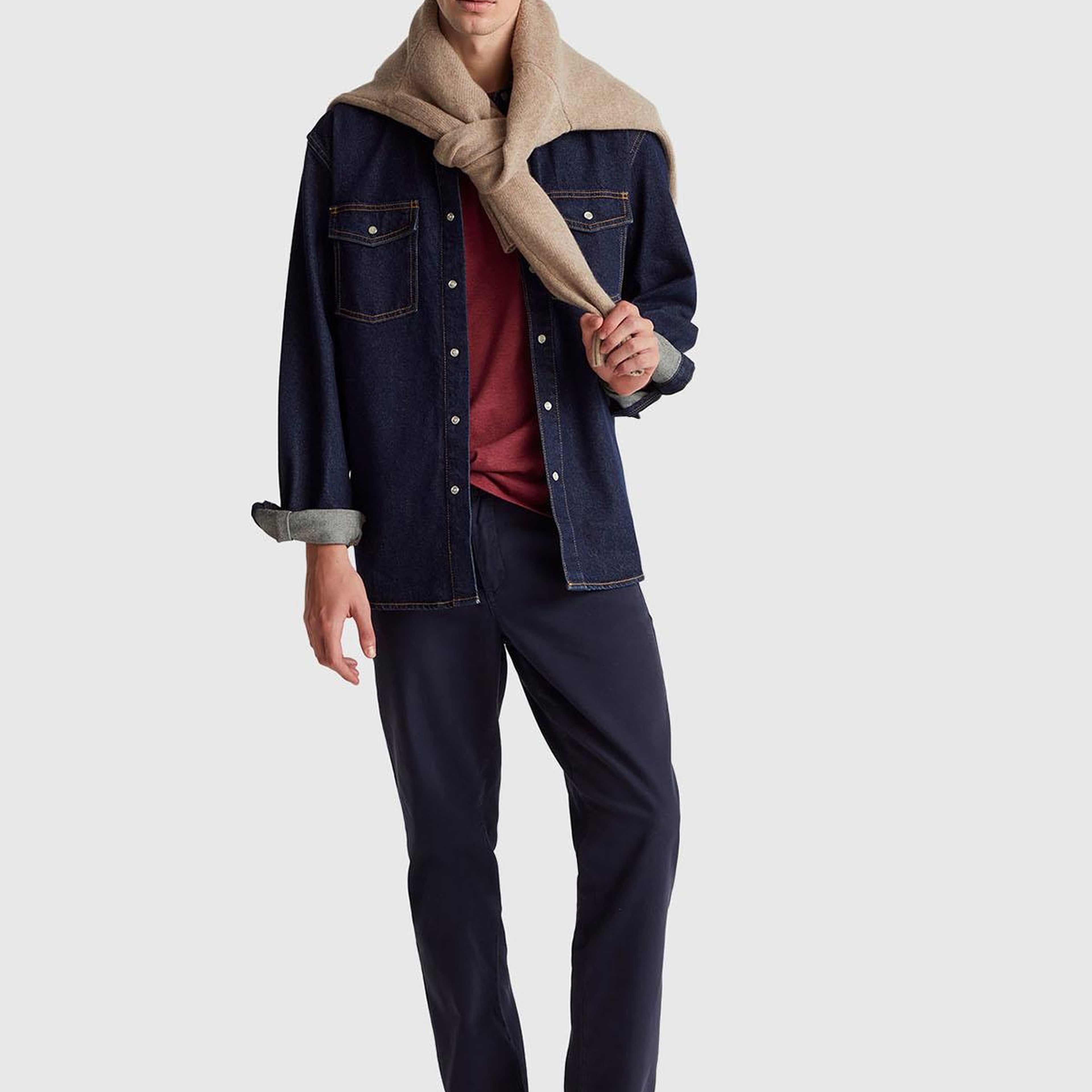 Erkek Bordo %100 Pamuk Logo İşlemeli Bisiklet Yaka T-Shirt