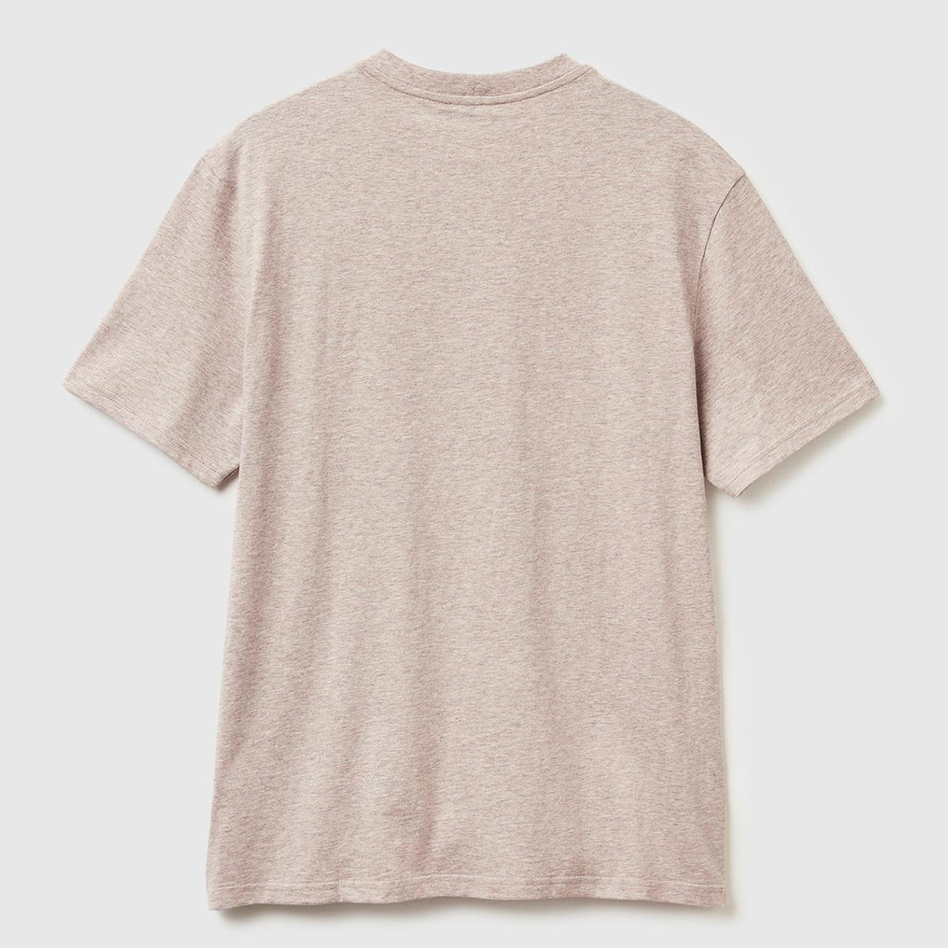 Erkek Gri %100 Pamuk Logo İşlemeli Bisiklet Yaka T-Shirt