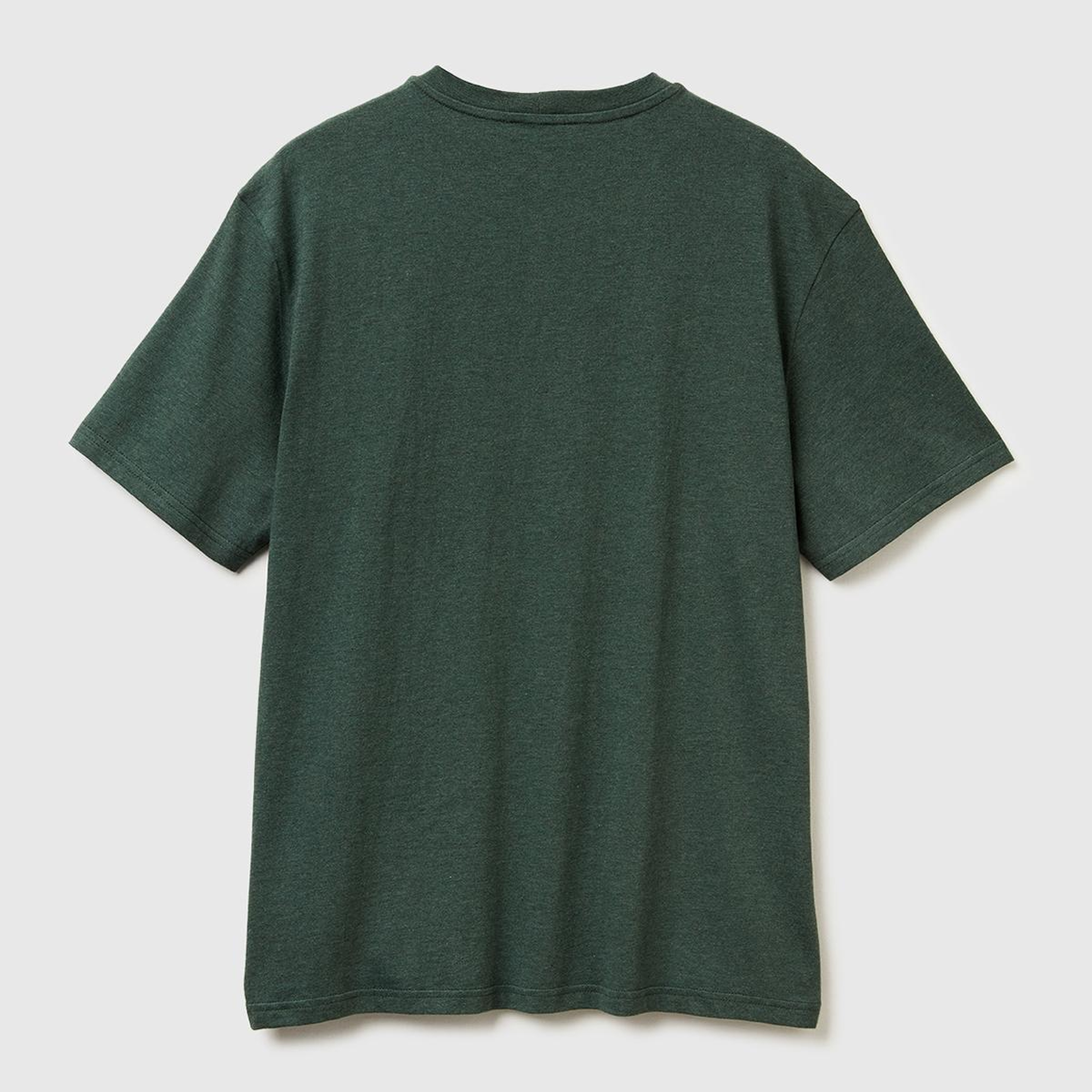 Erkek Yeşil %100 Pamuk Logo İşlemeli Bisiklet Yaka T-Shirt