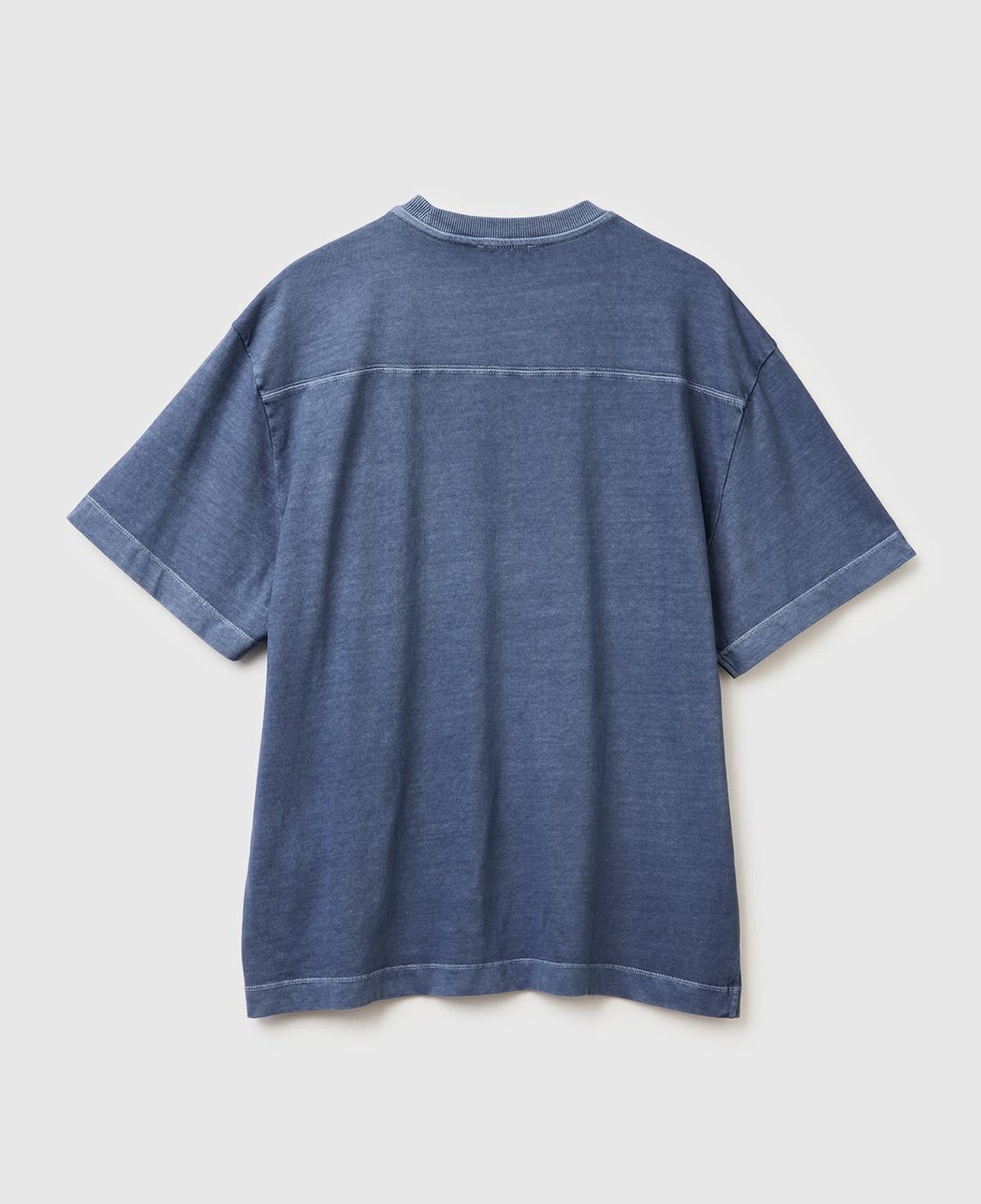 Erkek Gri %100 Pamuk Cep Detaylı Oversize Bisiklet Yaka T-Shirt