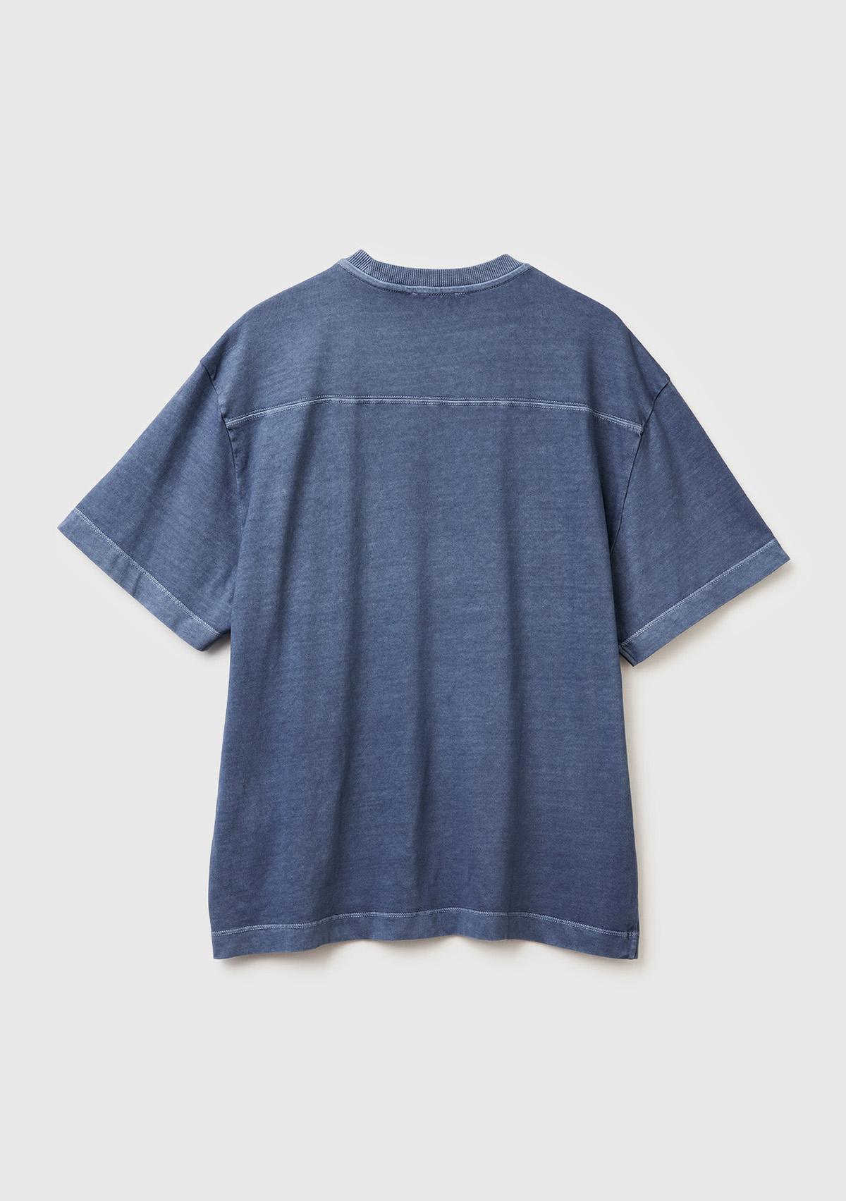 Erkek Gri %100 Pamuk Cep Detaylı Oversize Bisiklet Yaka T-Shirt