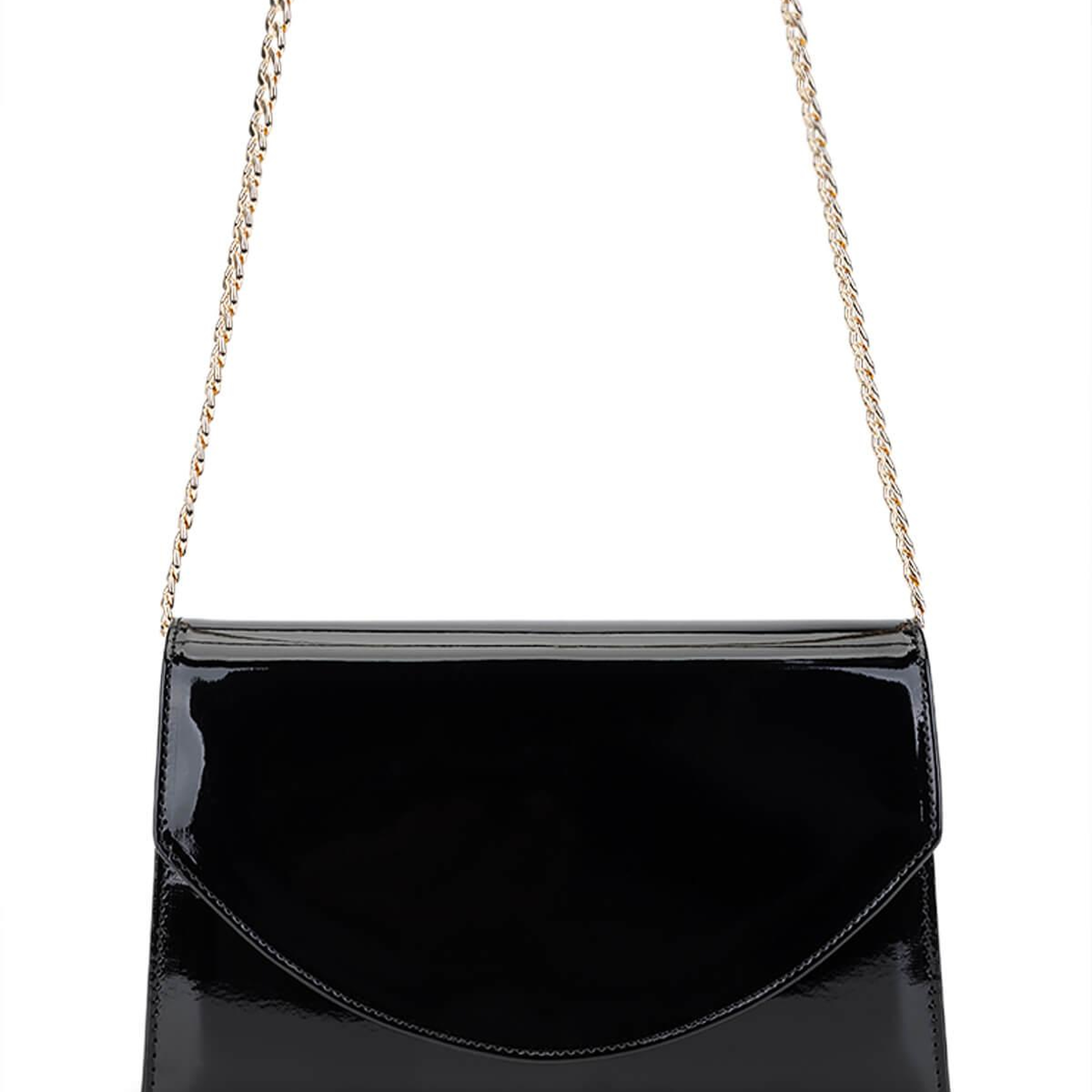 Tamer Tanca Kadın Suni Deri Siyah Rugan Kol Çantası