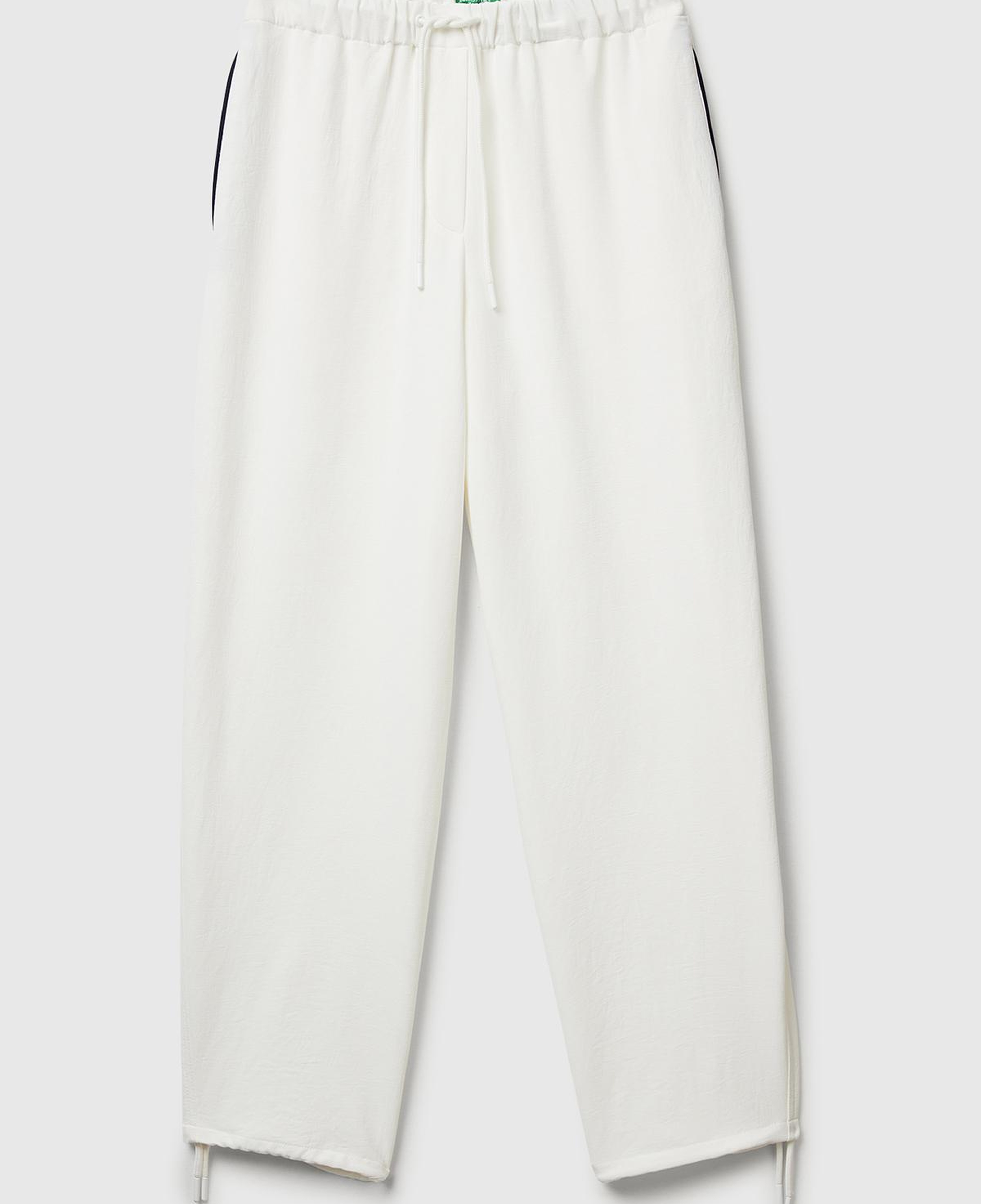 Kadın Krem Beli Bağcıklı Cepli Pantolon