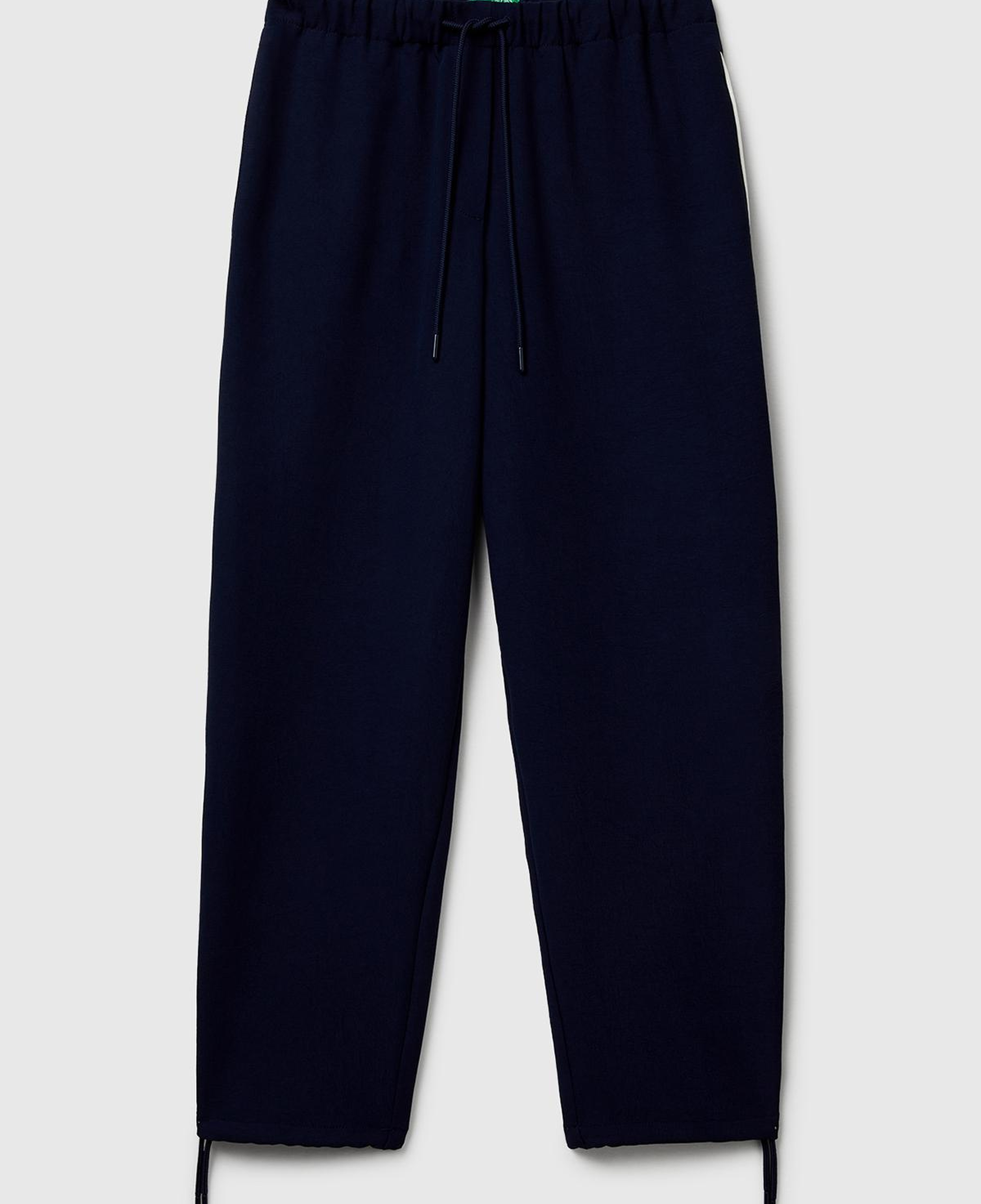 Kadın Lacivert Beli Bağcıklı Cepli Pantolon