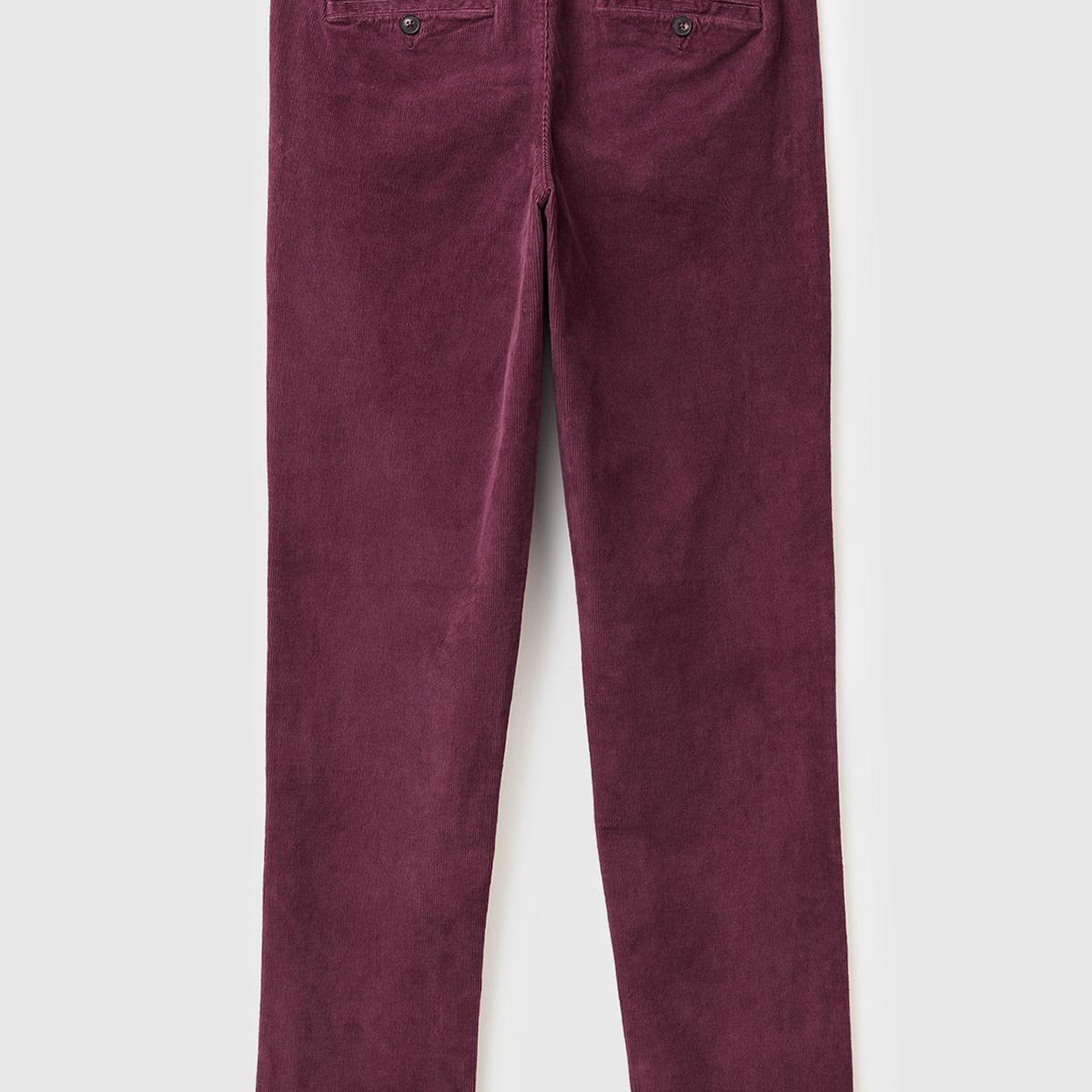 Erkek Bordo Pamuk Karışımlı Arkası Biyeli Cepli Dar Kesim Kadife Pantolon