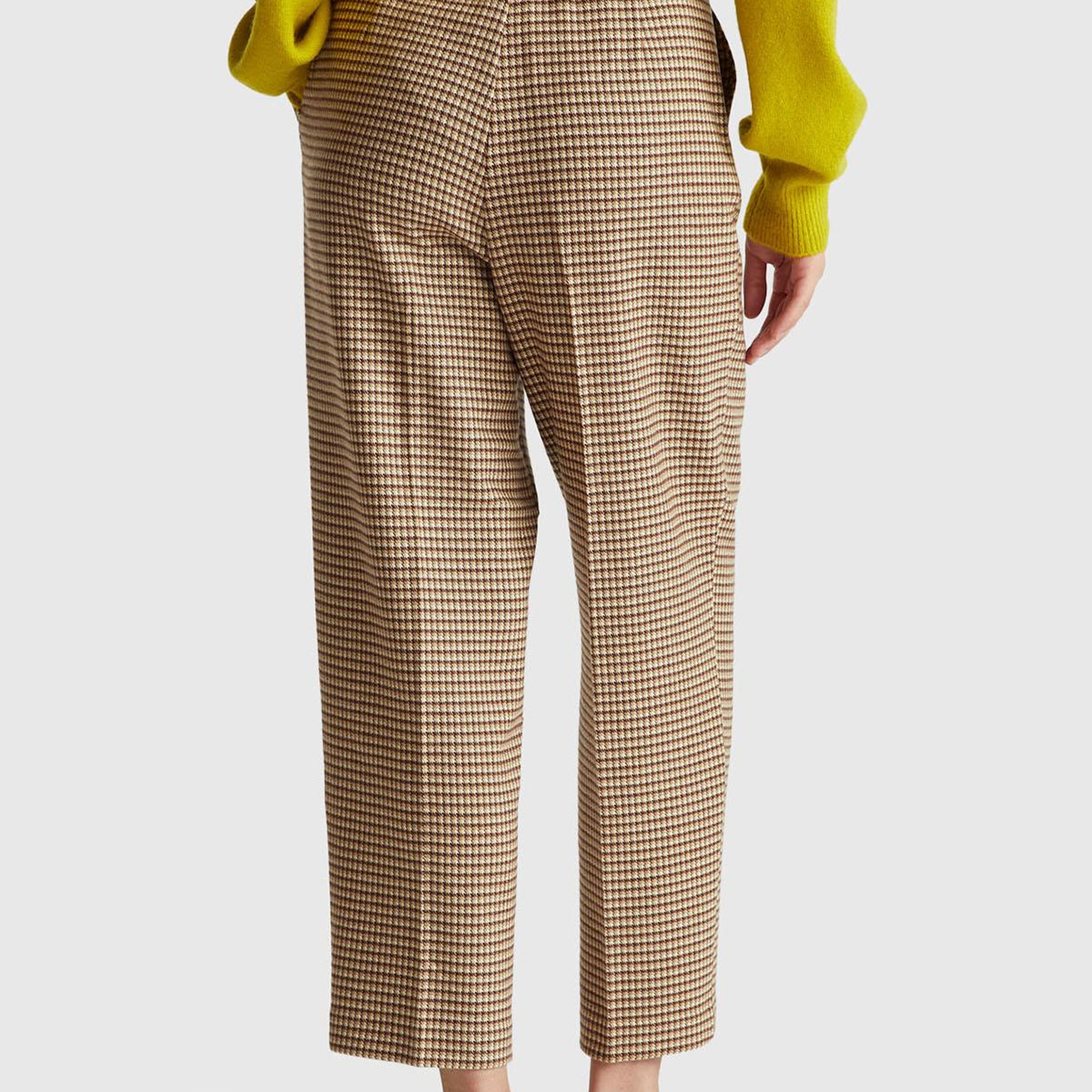 Kadın Haki Viskoz Karışımlı Fermuarlı Arka Bel Bandı Lastikli Pantolon