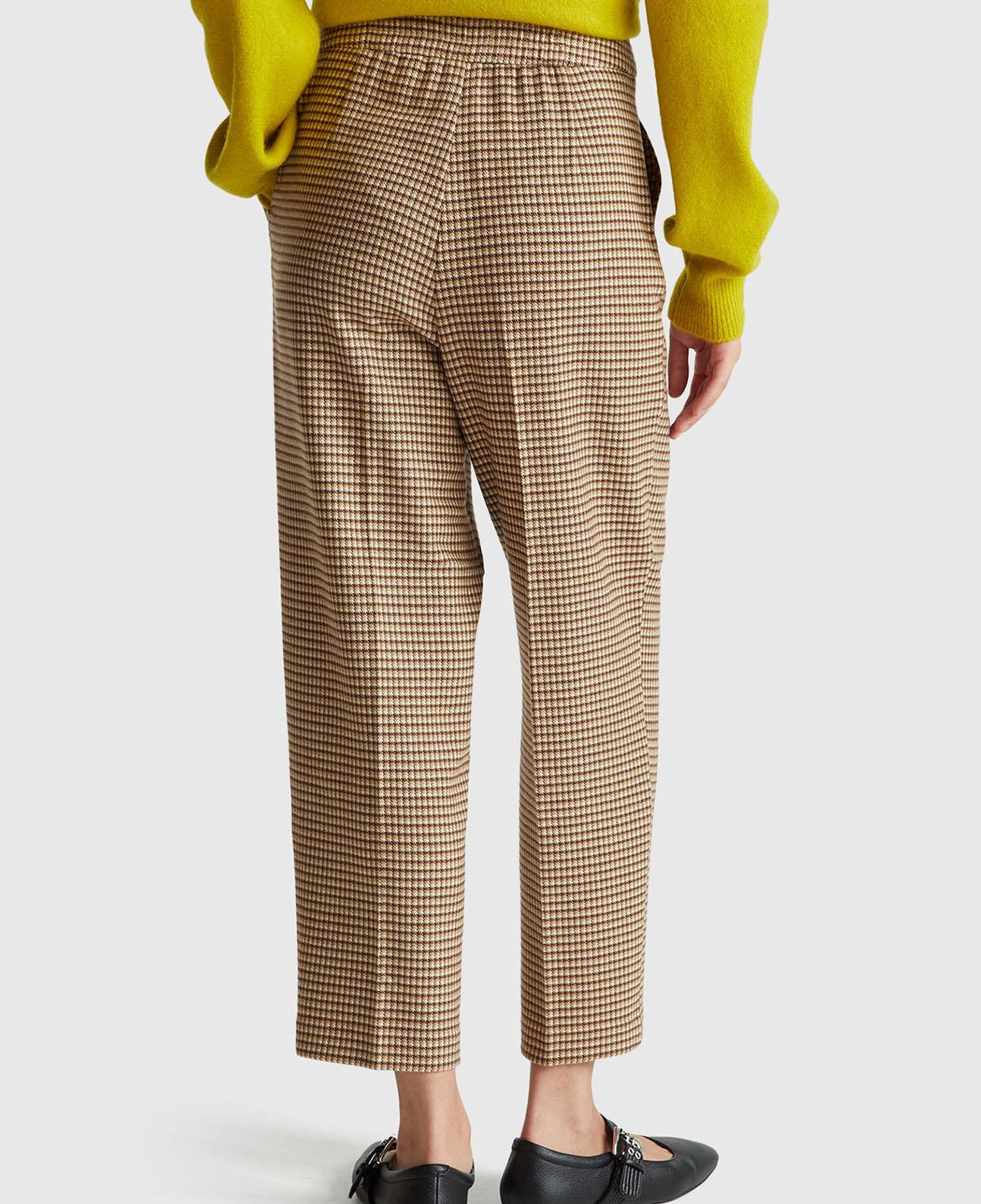 Kadın Haki Viskoz Karışımlı Fermuarlı Arka Bel Bandı Lastikli Pantolon