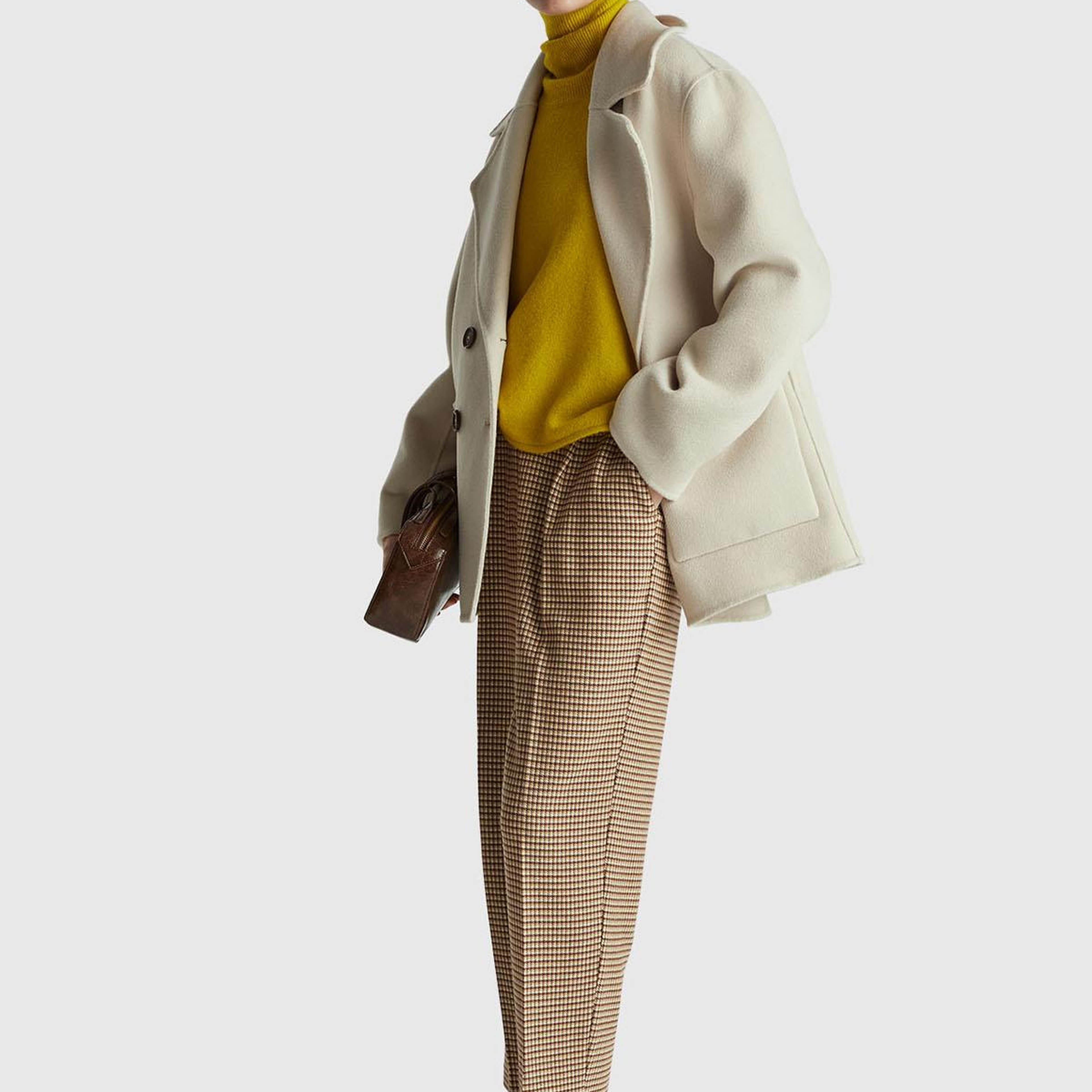 Kadın Haki Viskoz Karışımlı Fermuarlı Arka Bel Bandı Lastikli Pantolon