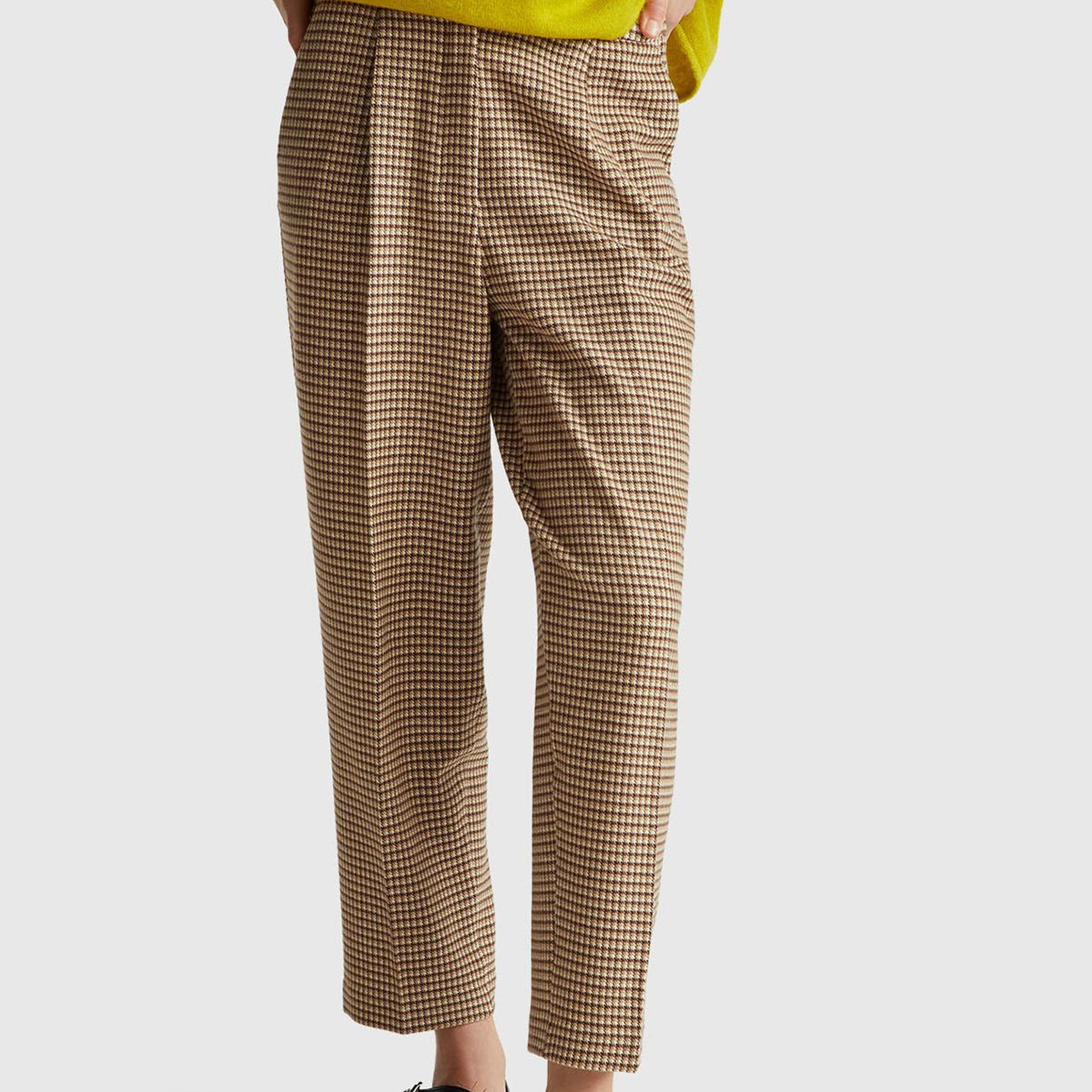 Kadın Haki Viskoz Karışımlı Fermuarlı Arka Bel Bandı Lastikli Pantolon