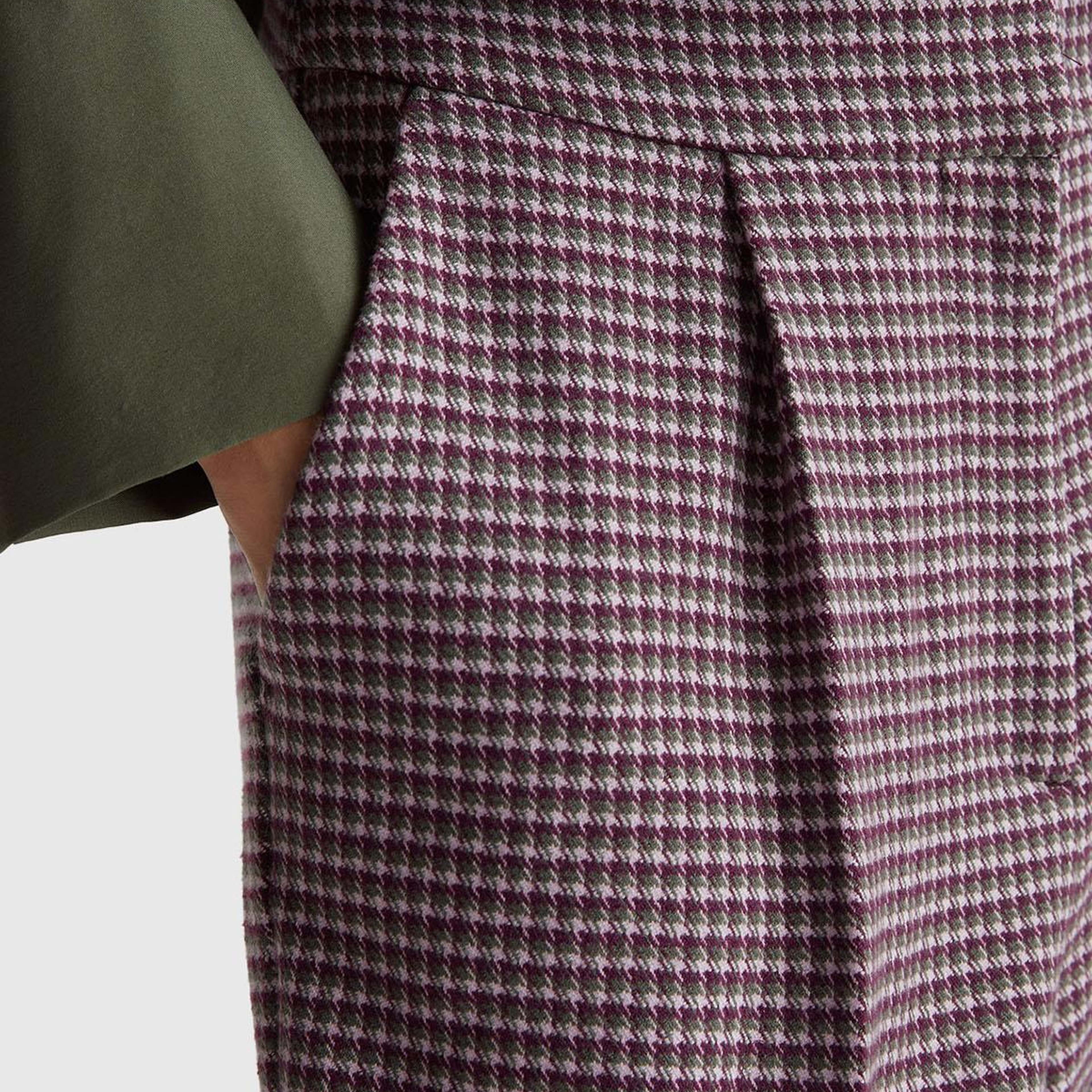 Kadın Açık Mor Viskoz Karışımlı Fermuarlı Arka Bel Bandı Lastikli Pantolon