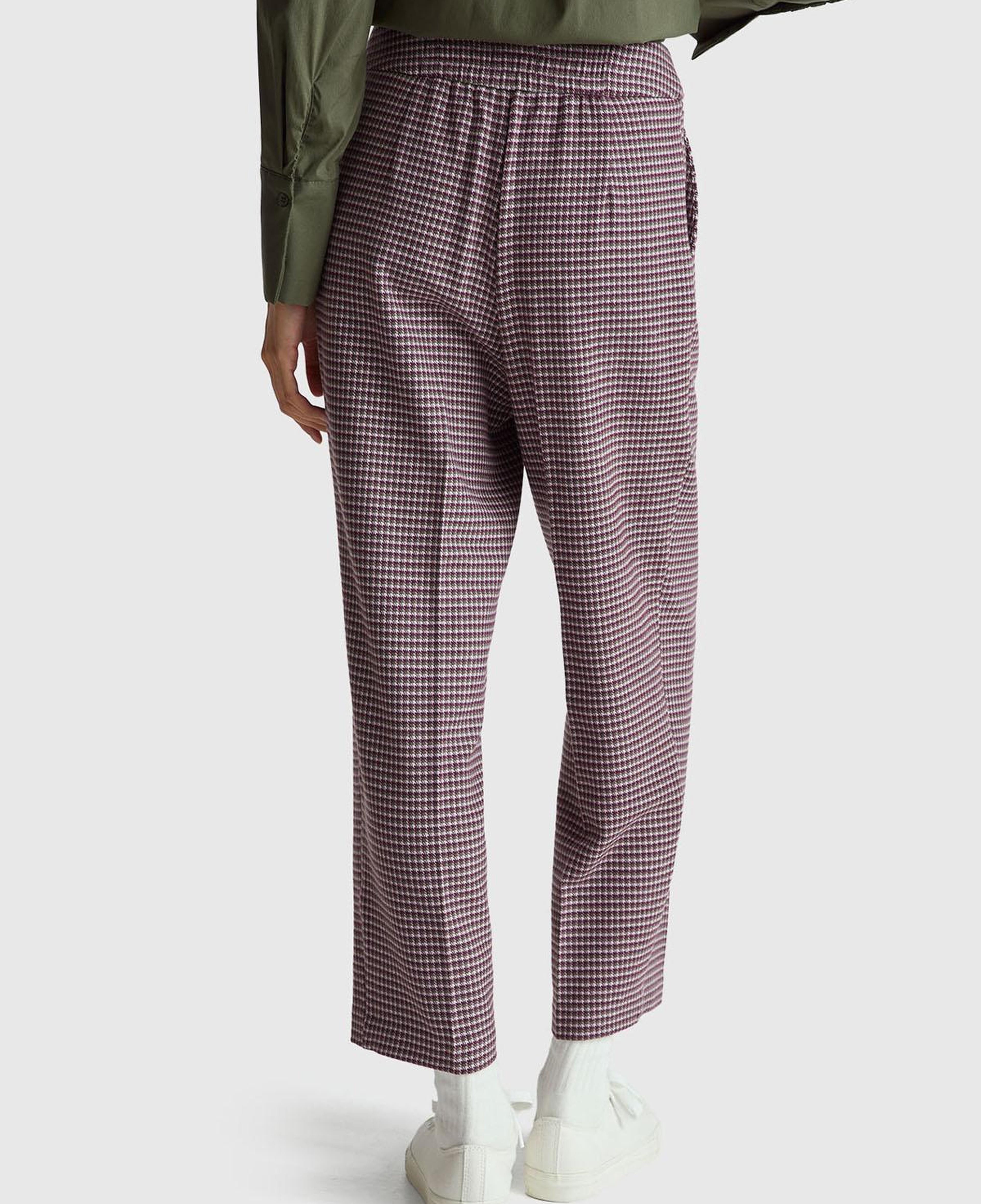 Kadın Açık Mor Viskoz Karışımlı Fermuarlı Arka Bel Bandı Lastikli Pantolon