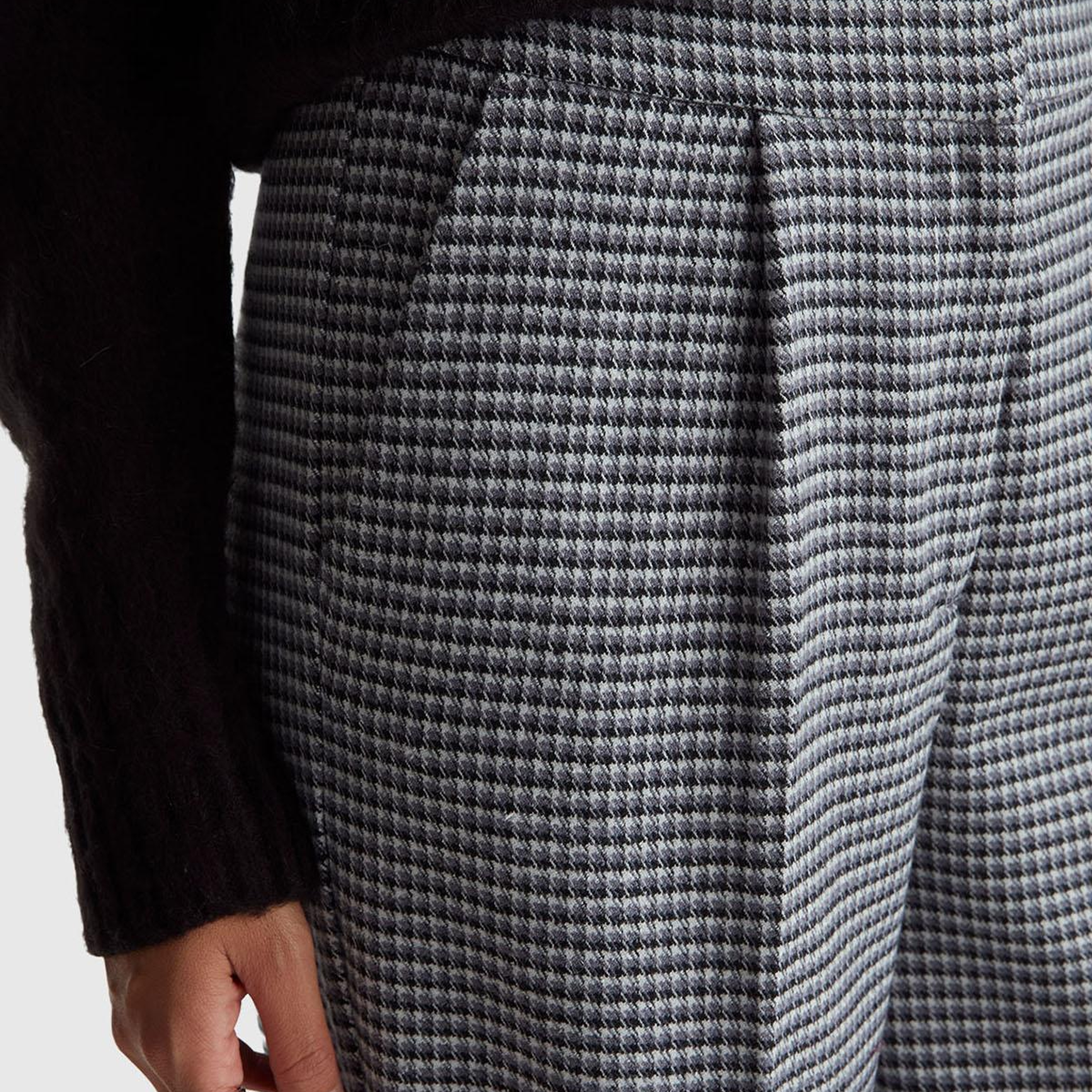 Kadın Koyu Gri Viskoz Karışımlı Fermuarlı Arka Bel Bandı Lastikli Pantolon