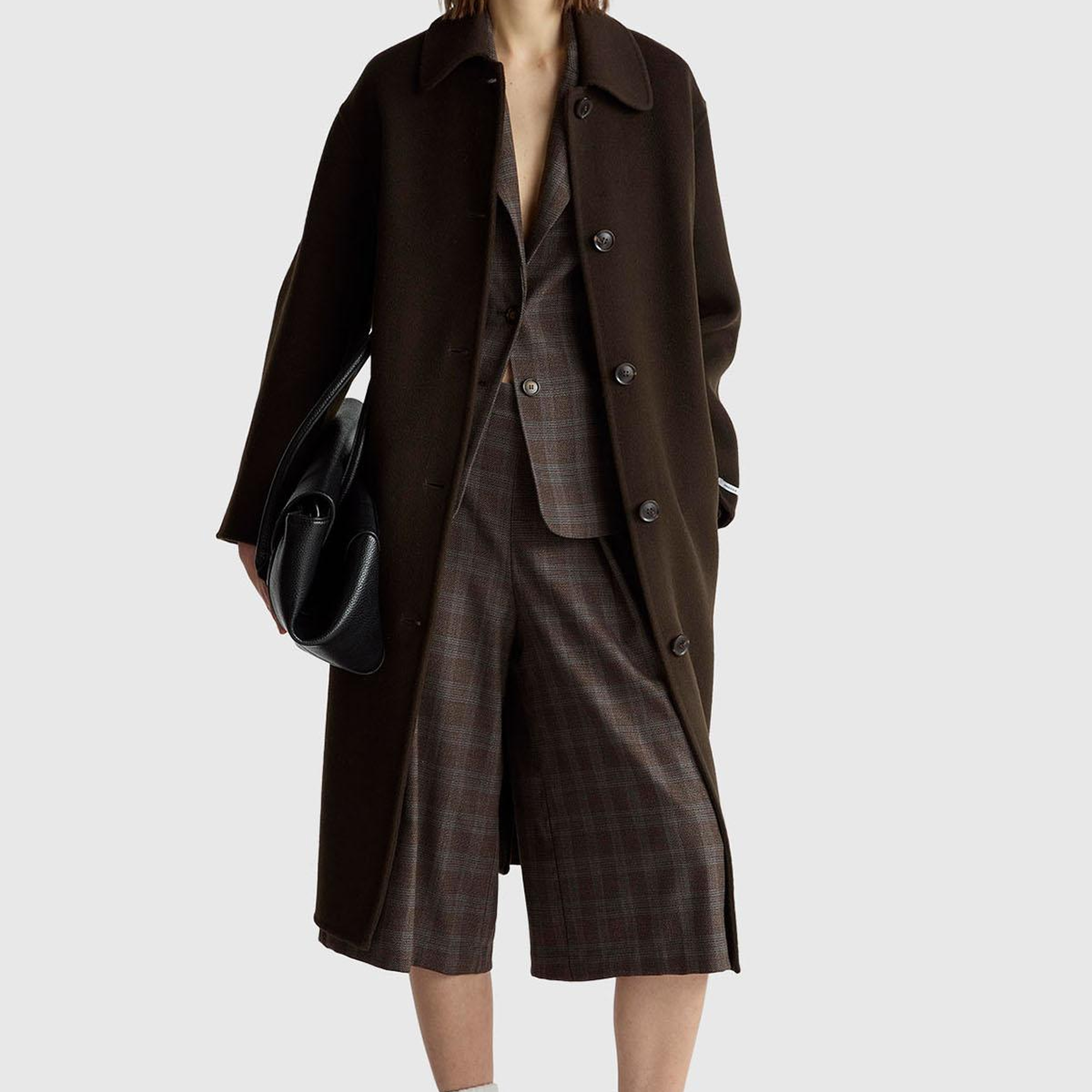 Kadın Kahverengi Viskoz Karışımlı Şort