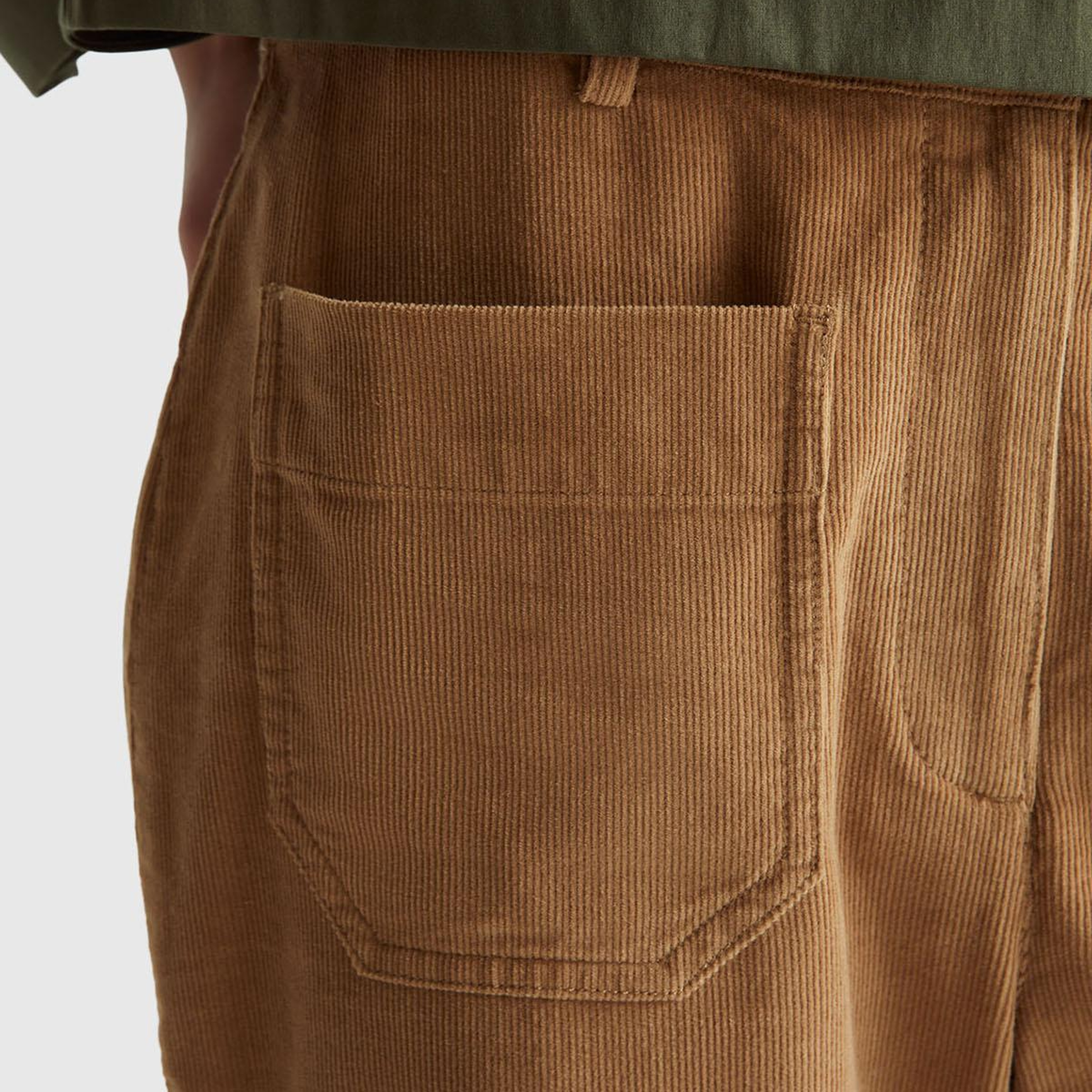 Kadın Taba %100 Pamuk Önü Yama Cepli Düz Paça Pantolon