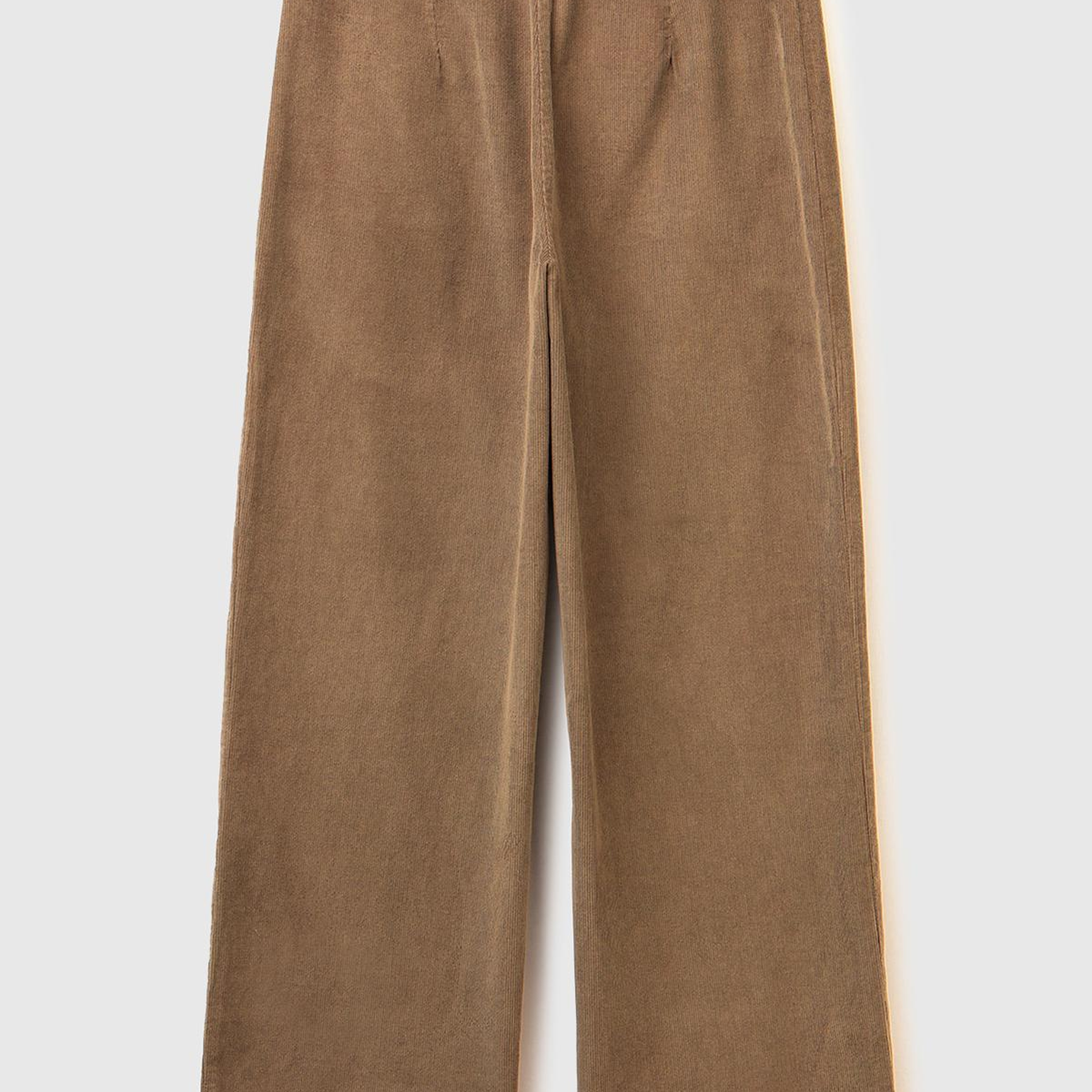 Kadın Taba %100 Pamuk Önü Yama Cepli Düz Paça Pantolon