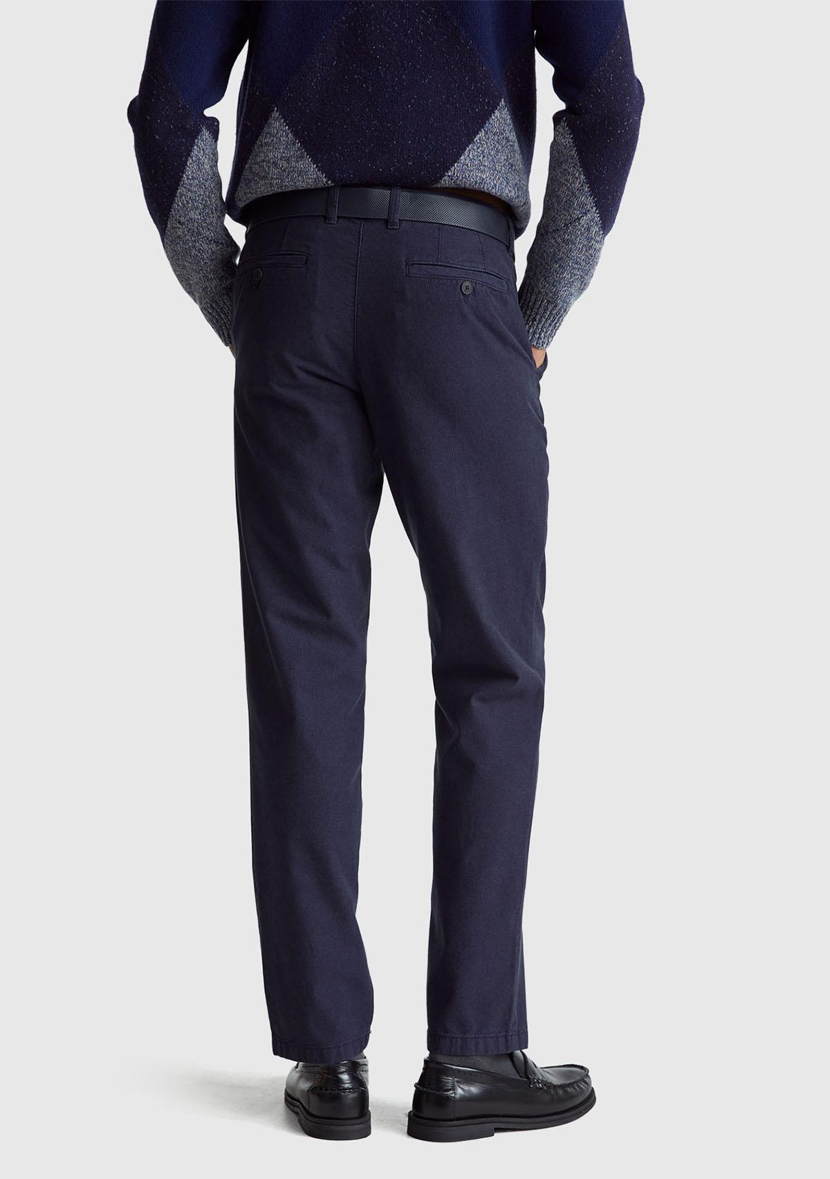 Erkek Lacivert %100 Pamuk Beli Düğmeli Pantolon