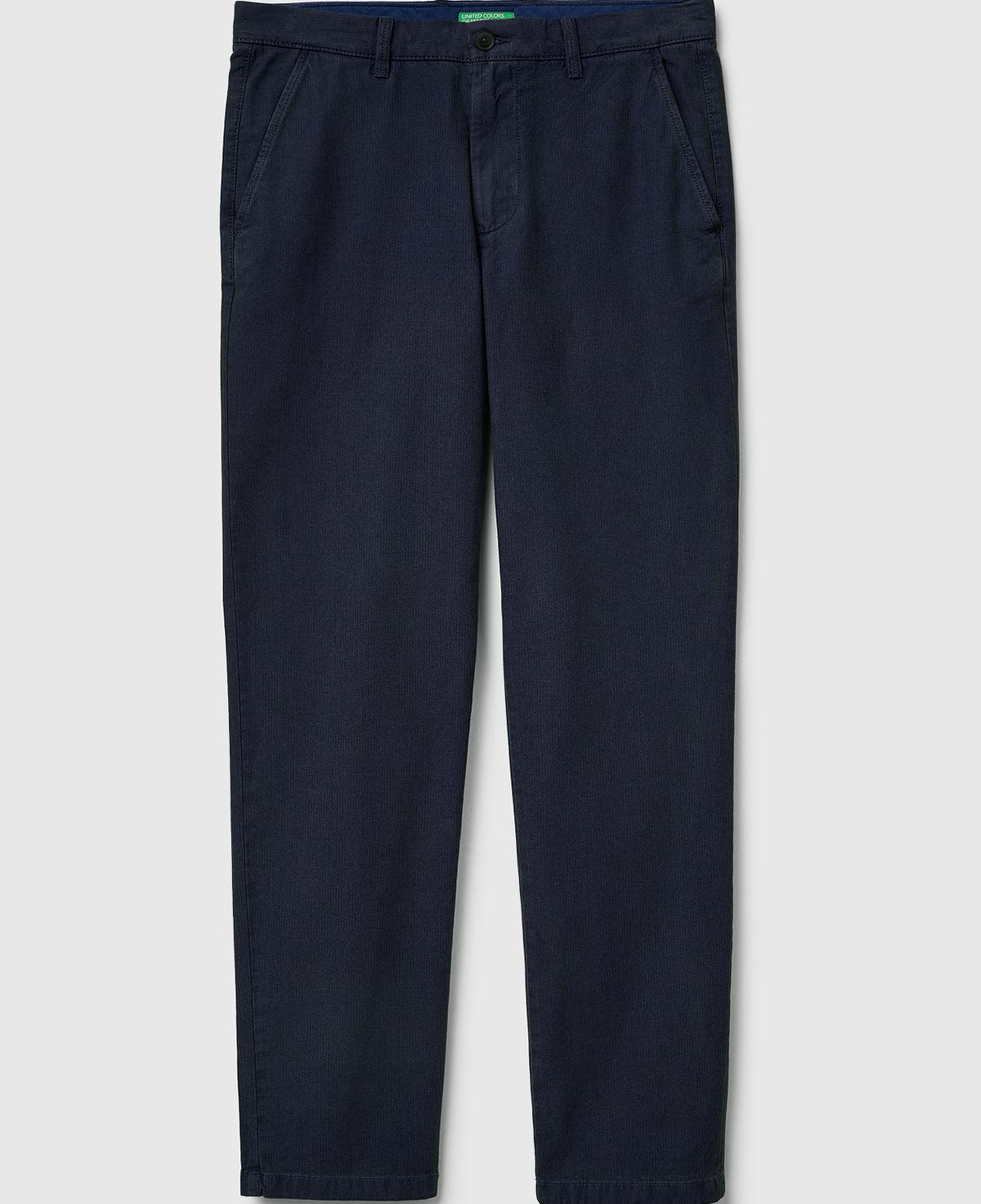 Erkek Lacivert %100 Pamuk Beli Düğmeli Pantolon