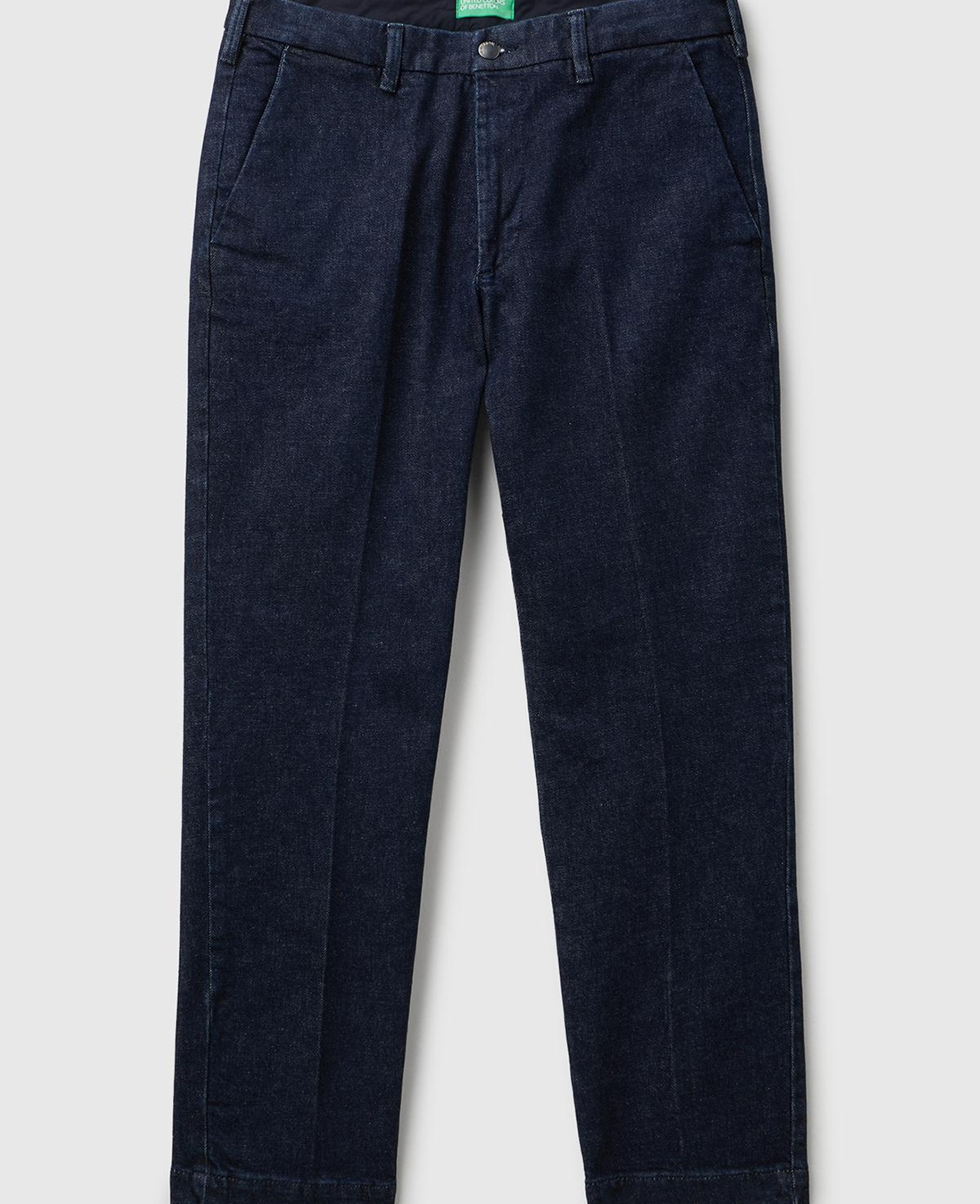 Erkek Lacivert Slim Fit Denim Chino Pantolon