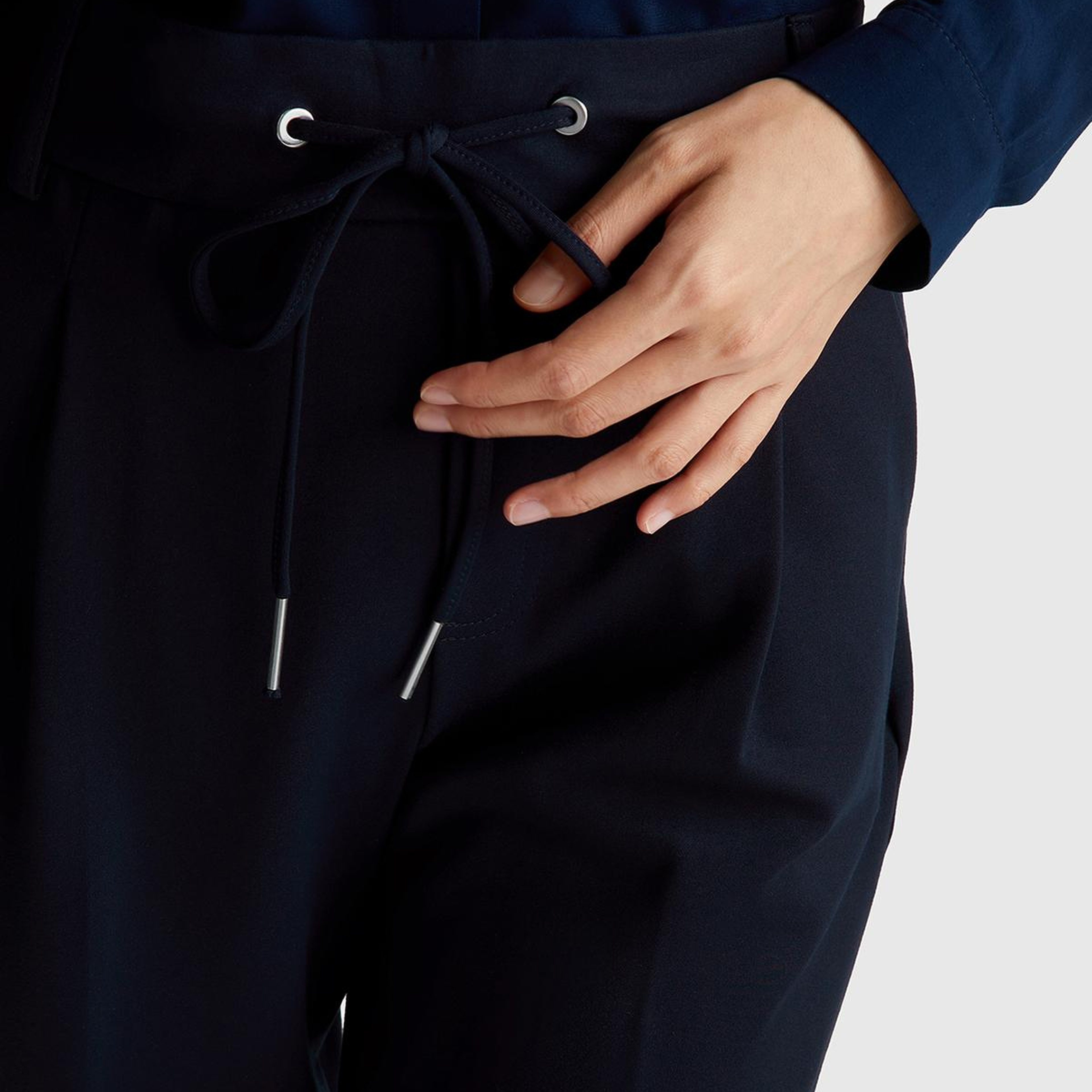 Kadın Lacivert  Beli Lastikli Pantolon