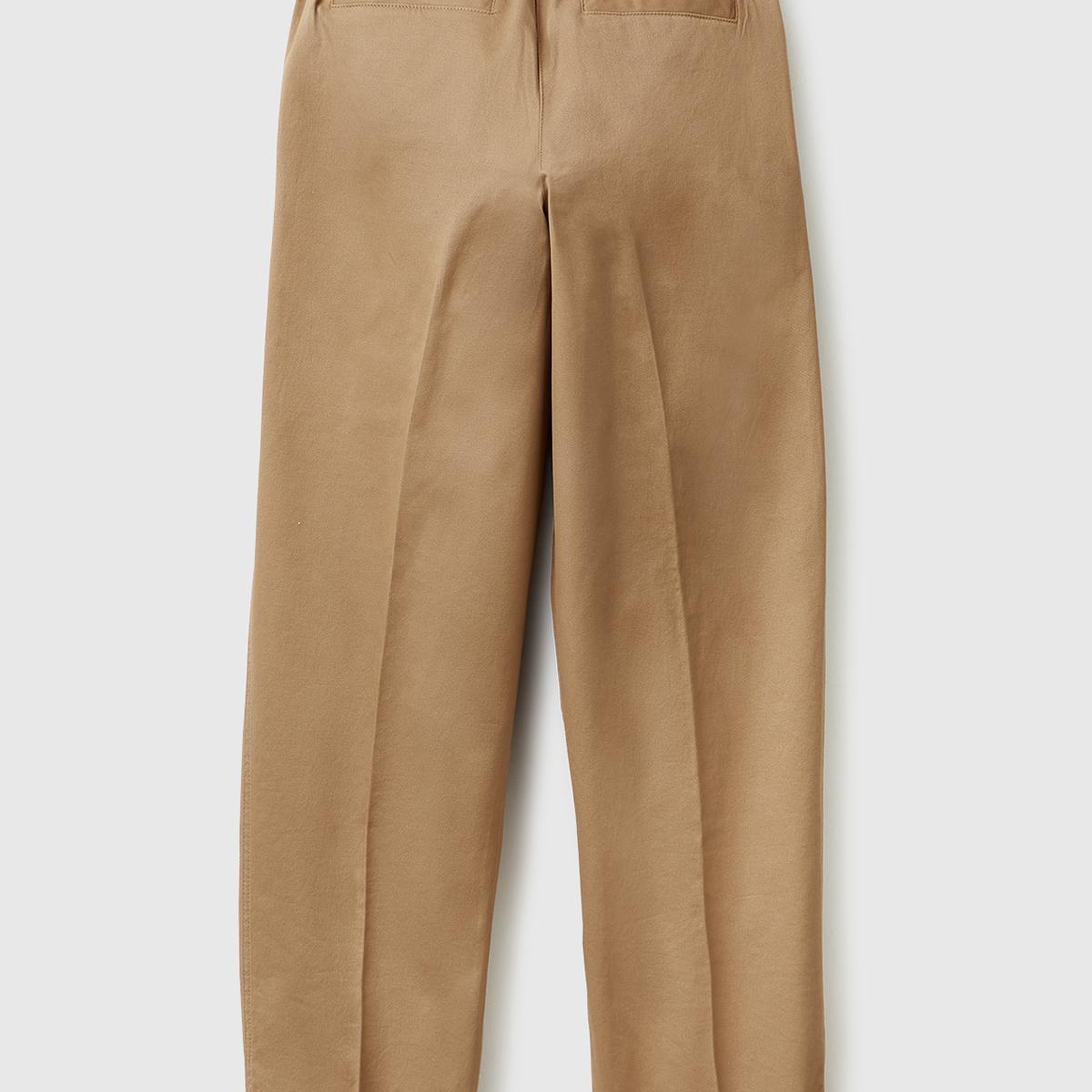 Kadın Taba Pamuk Karışımlı Önü Dikiş Detaylı Paçası Kıvrık Pantolon