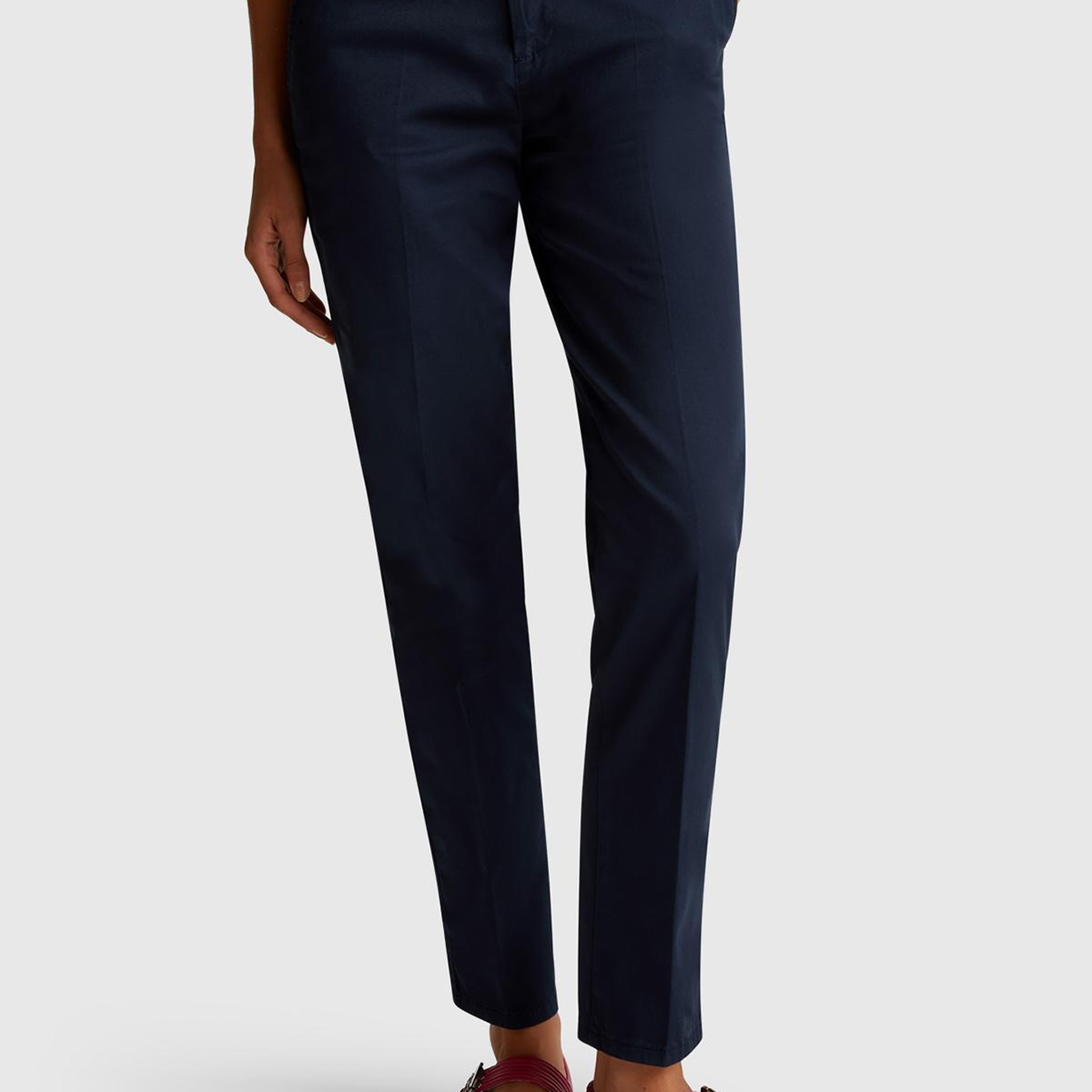 Kadın Lacivert Elastanlı Basic Chino Pantolon