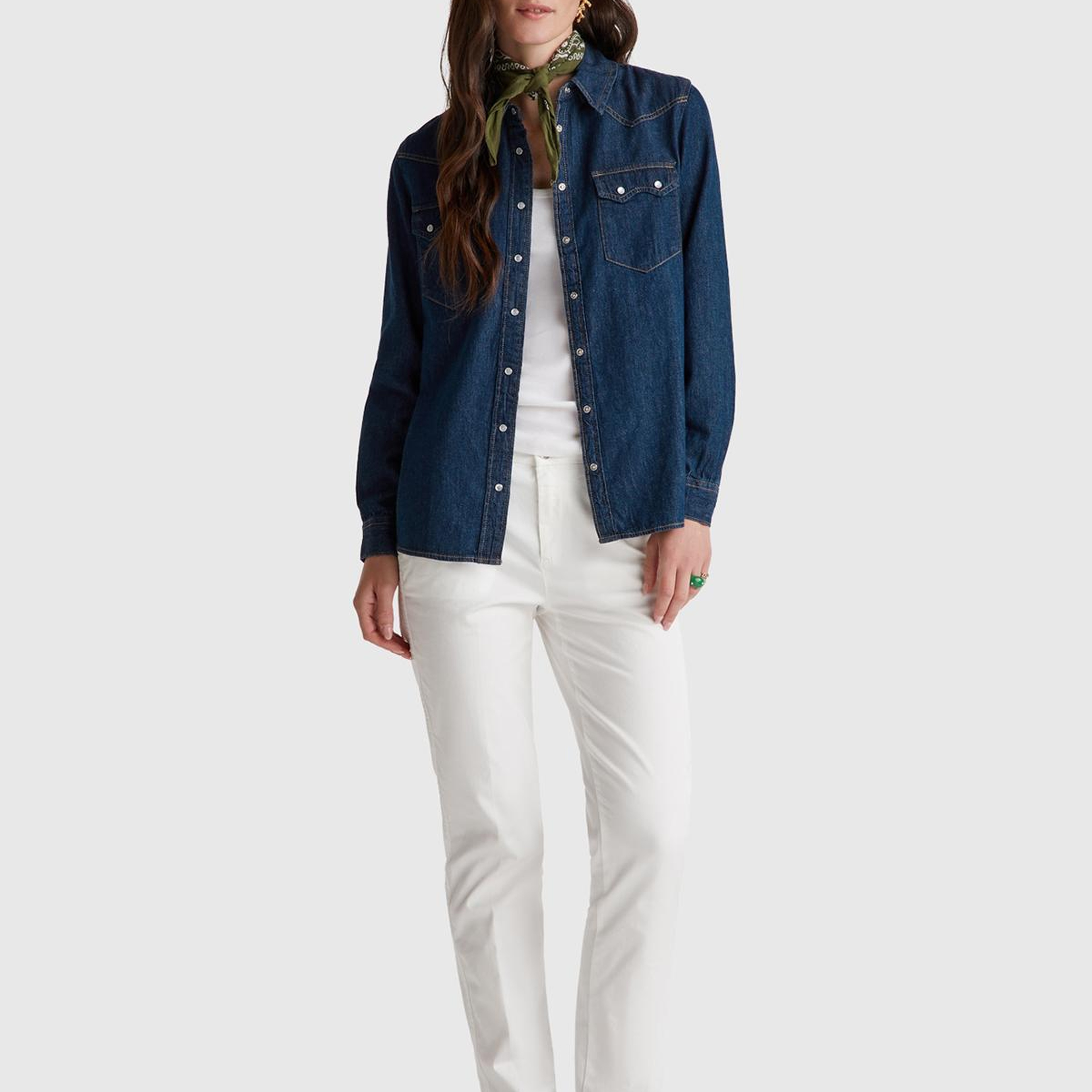 Kadın Ekru Elastanlı Basic Chino Pantolon