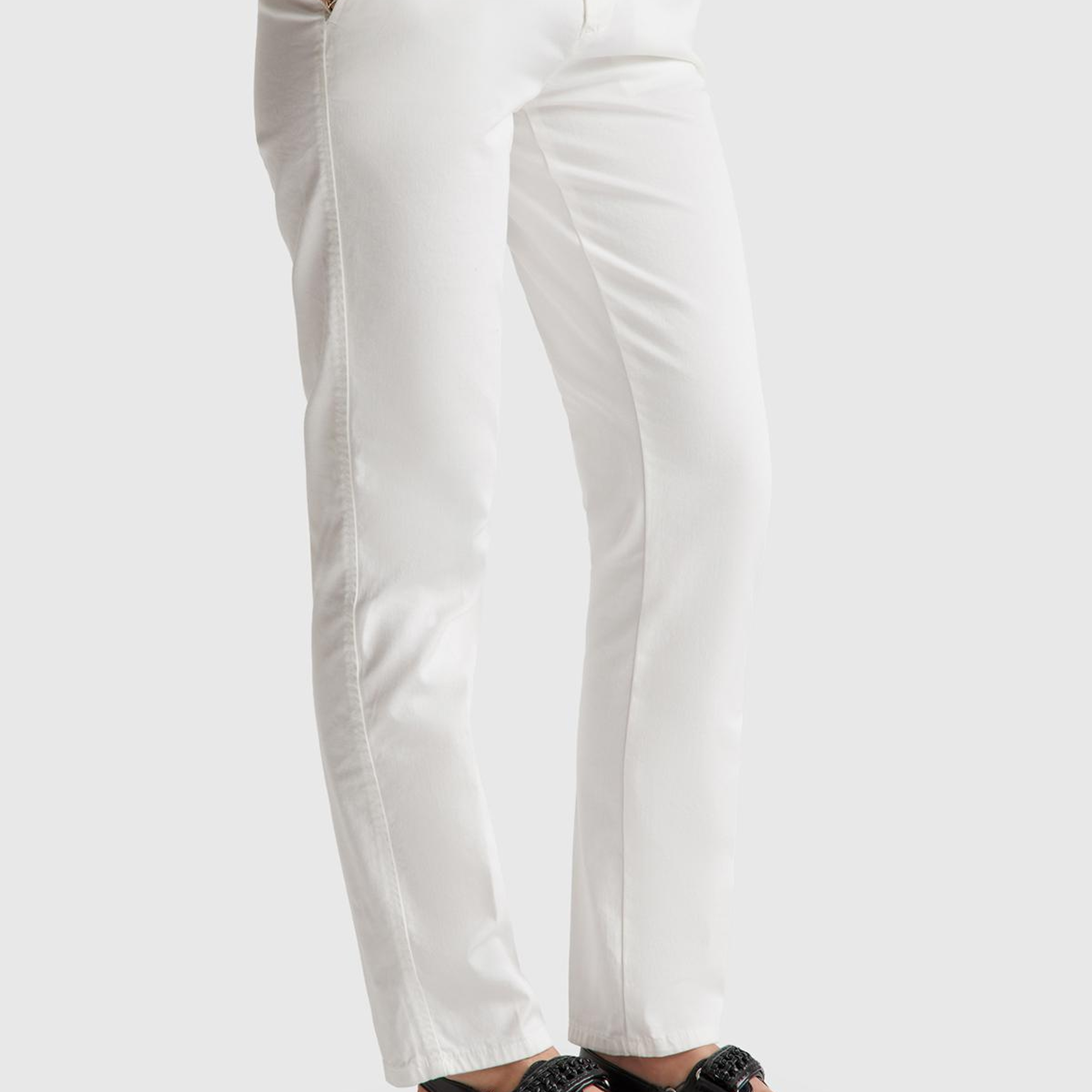 Kadın Ekru Elastanlı Basic Chino Pantolon