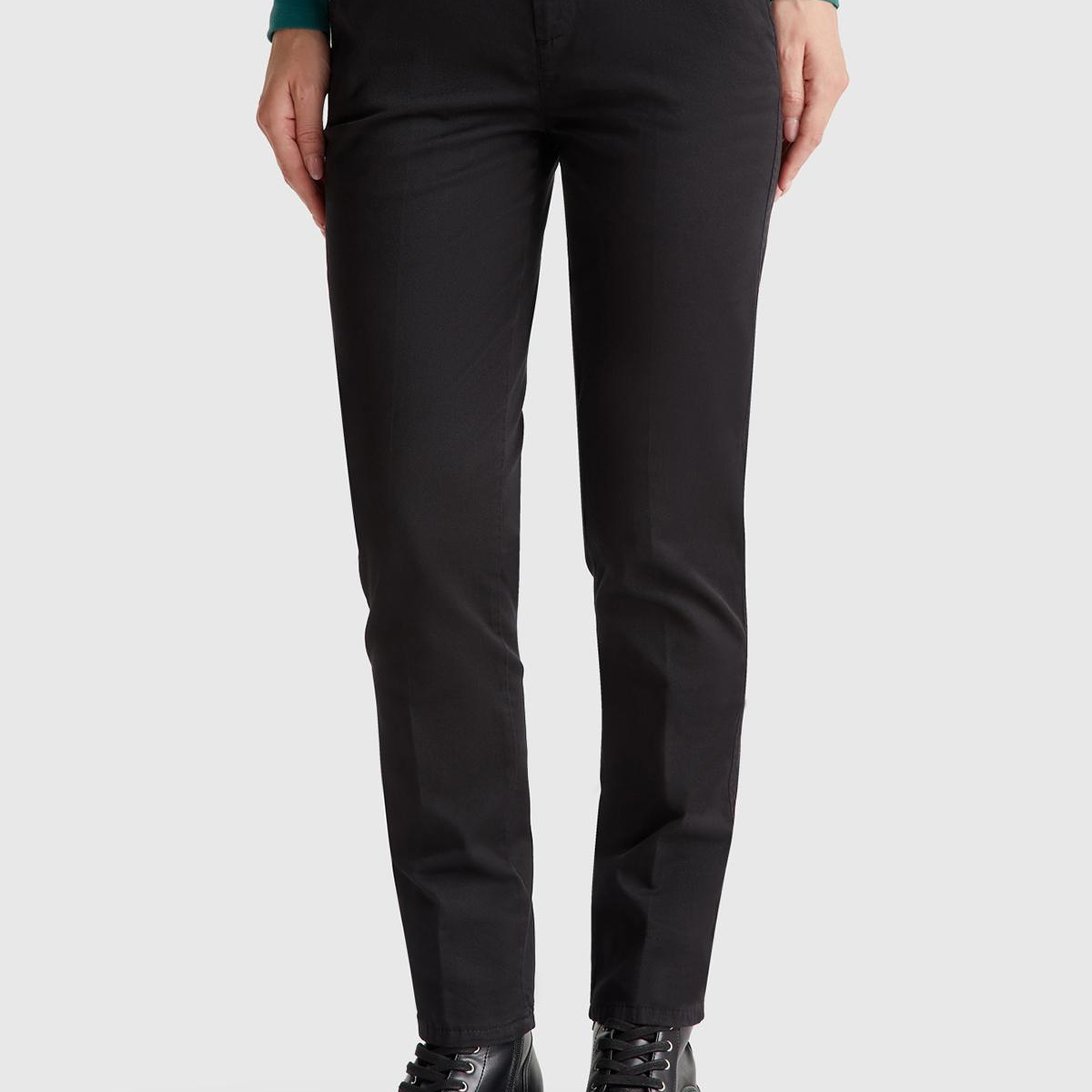 Kadın Sİyah Elastanlı Basic Chino Pantolon