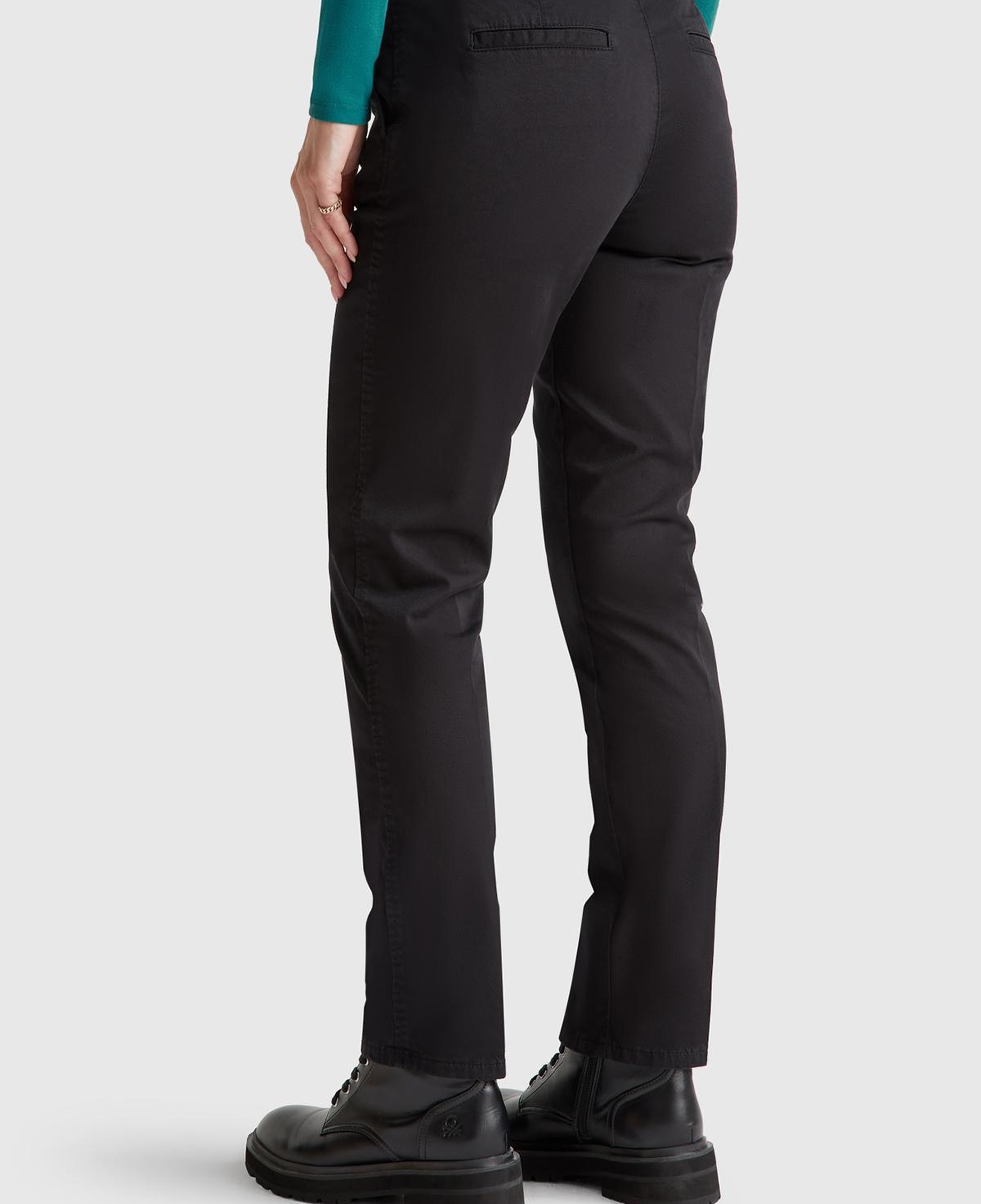 Kadın Sİyah Elastanlı Basic Chino Pantolon