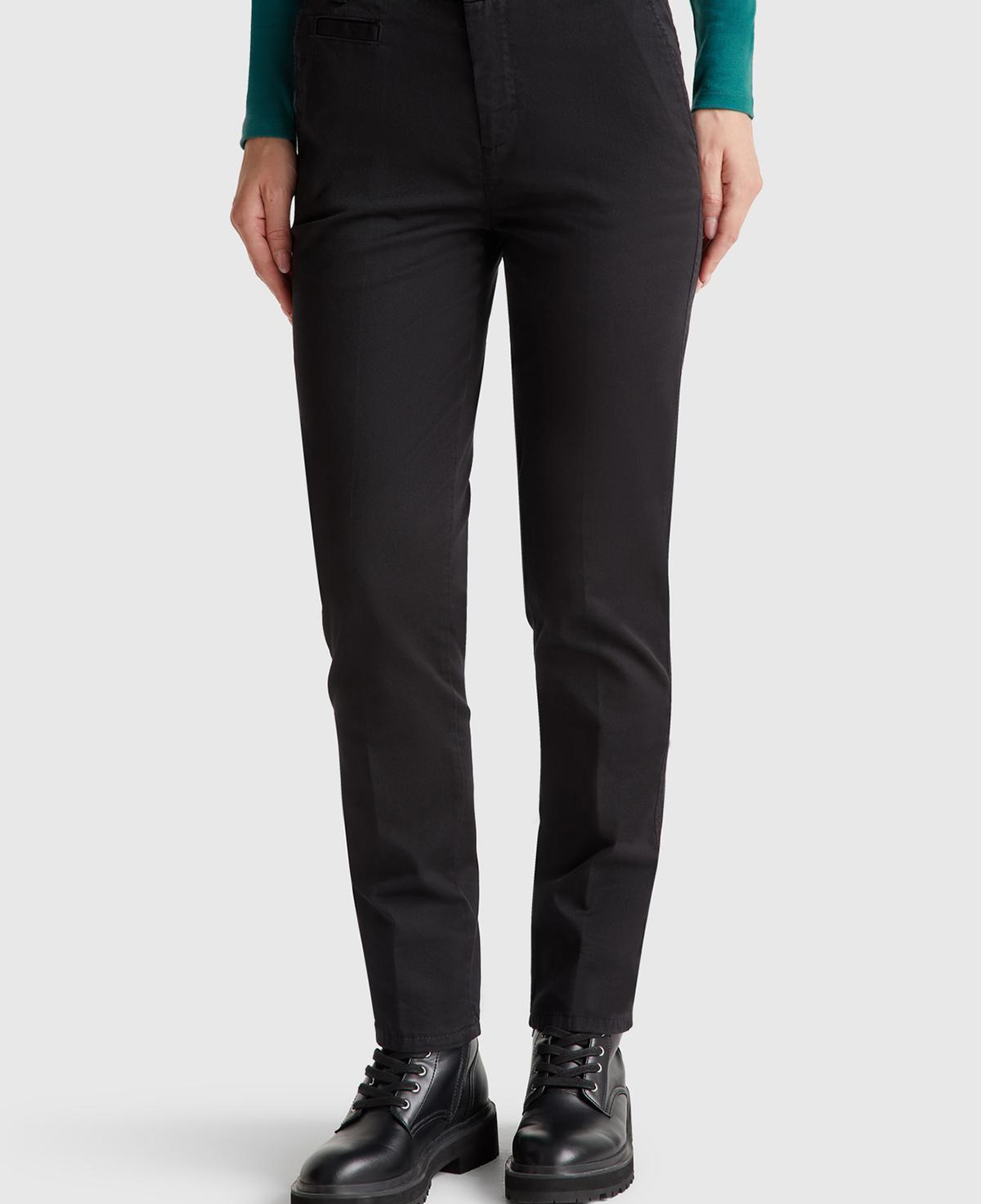 Kadın Sİyah Elastanlı Basic Chino Pantolon