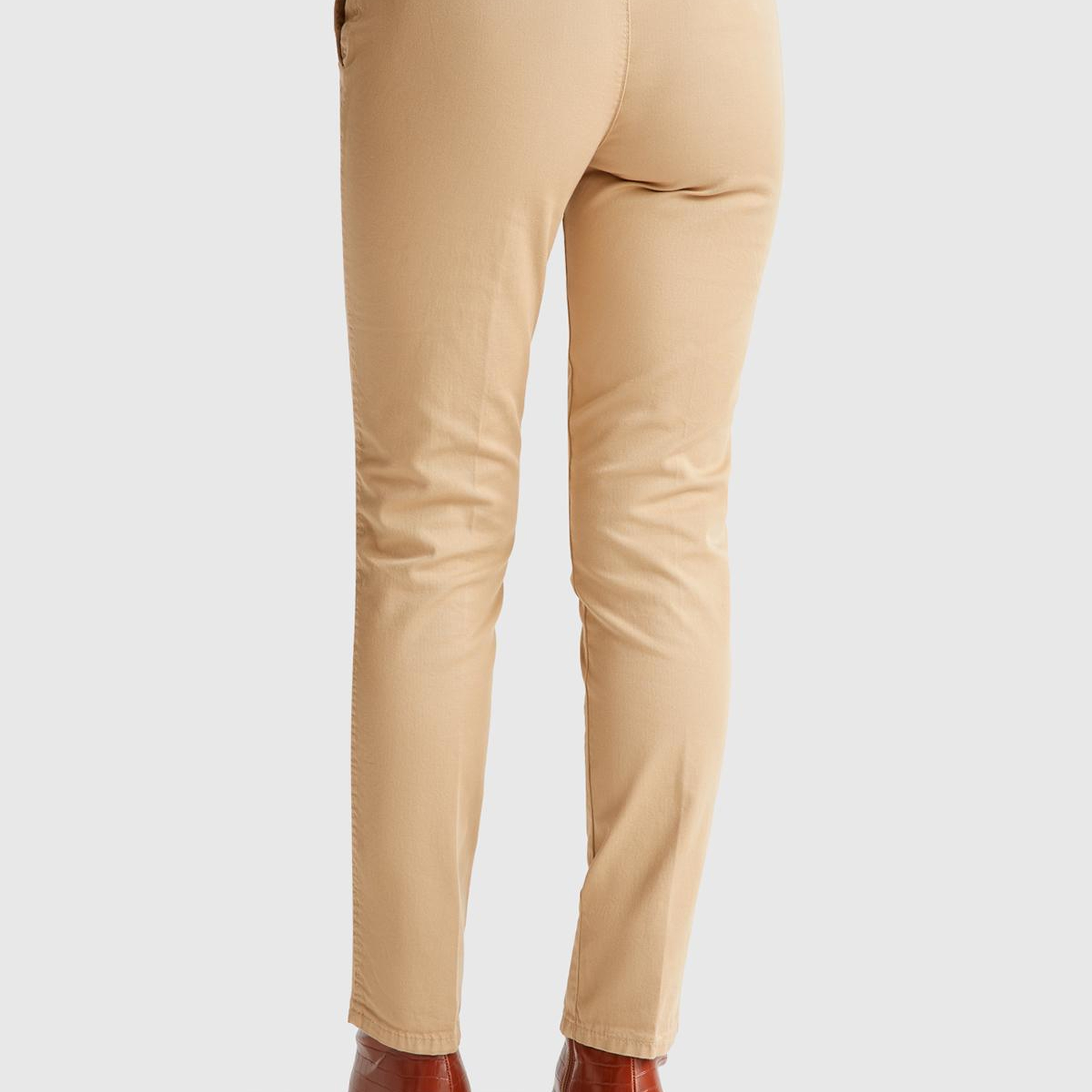 Kadın Kahverengi  Elastanlı Basic Chino Pantolon