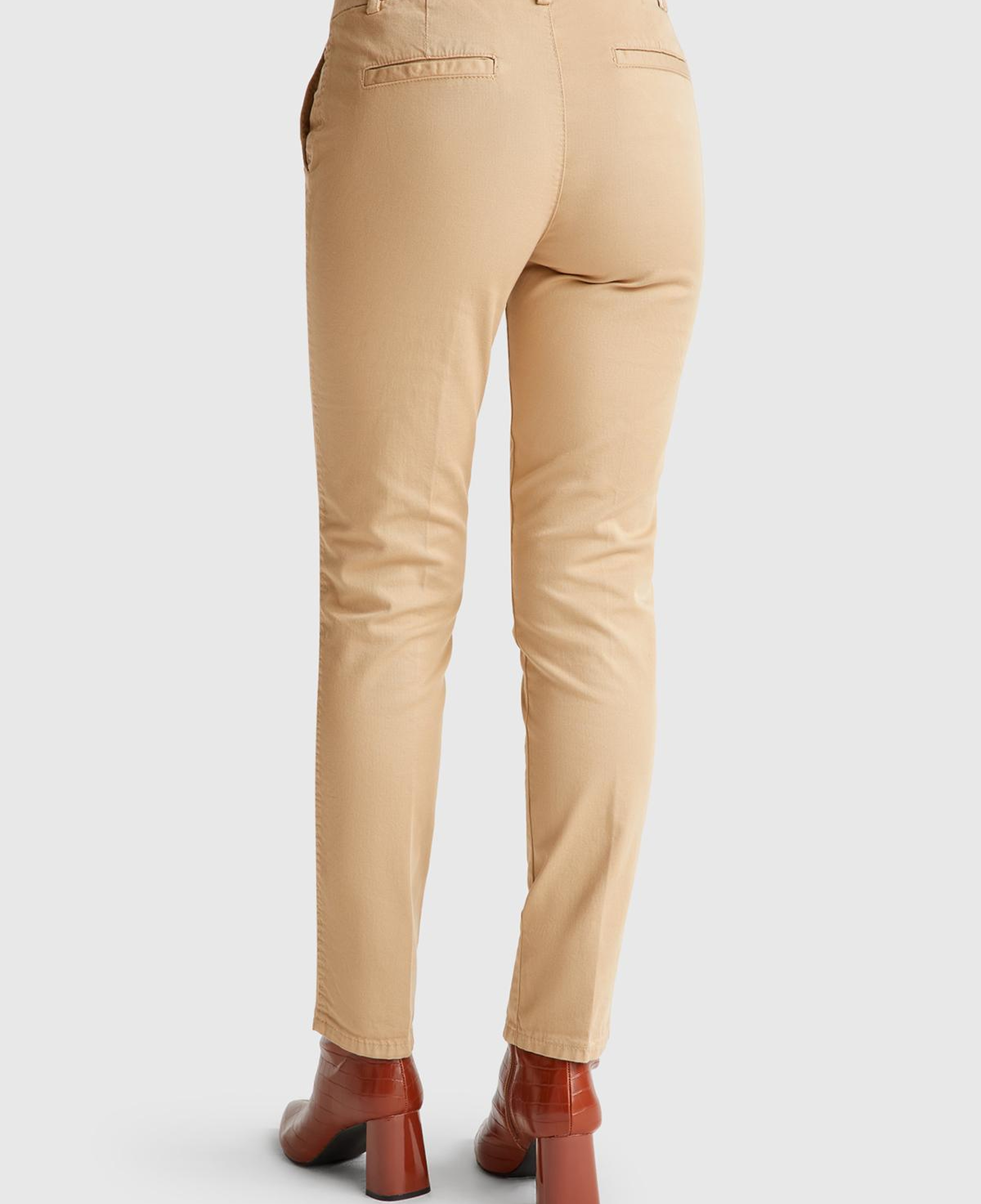 Kadın Kahverengi  Elastanlı Basic Chino Pantolon