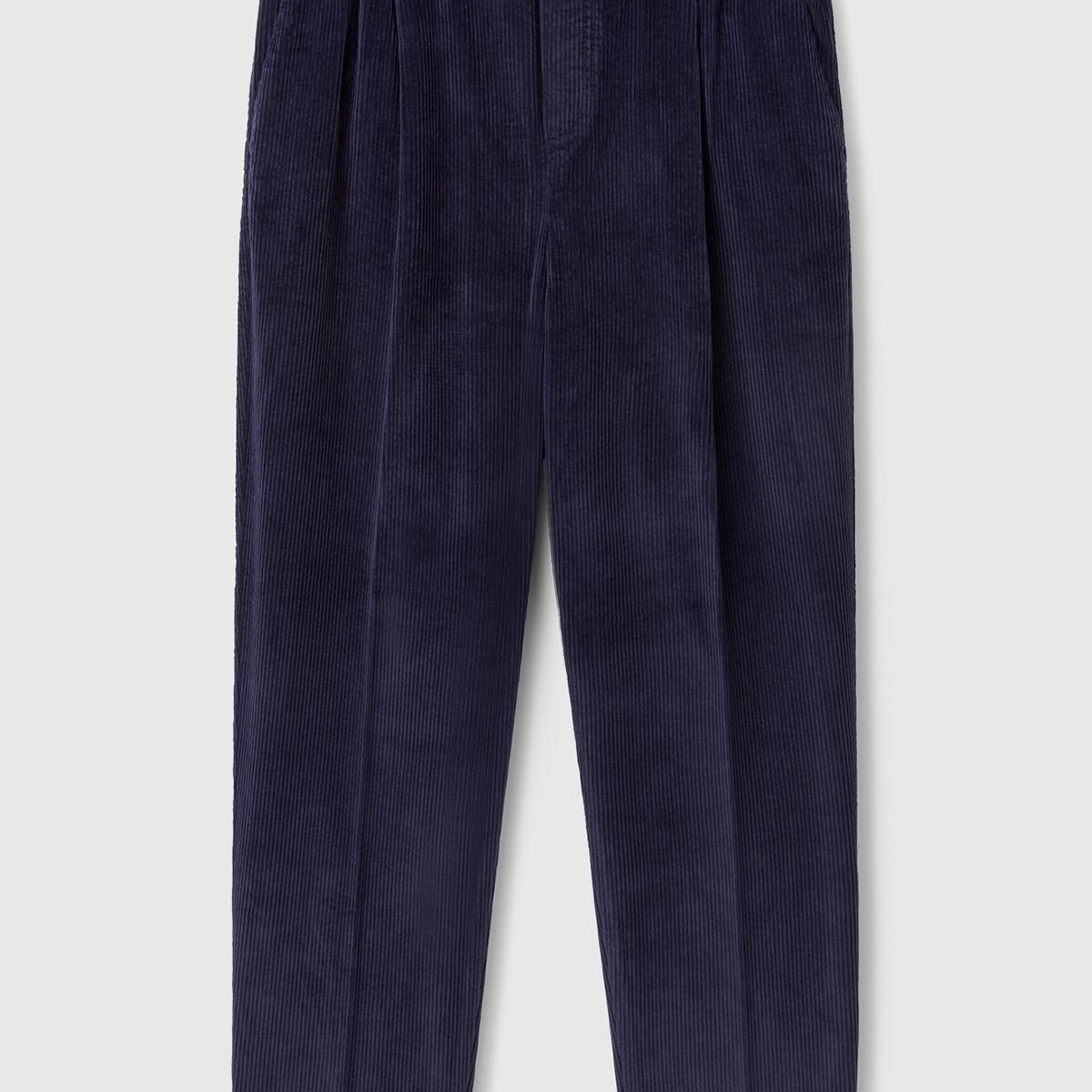 Kadın Lacivert Beli Lastikli Kadife Pantolon