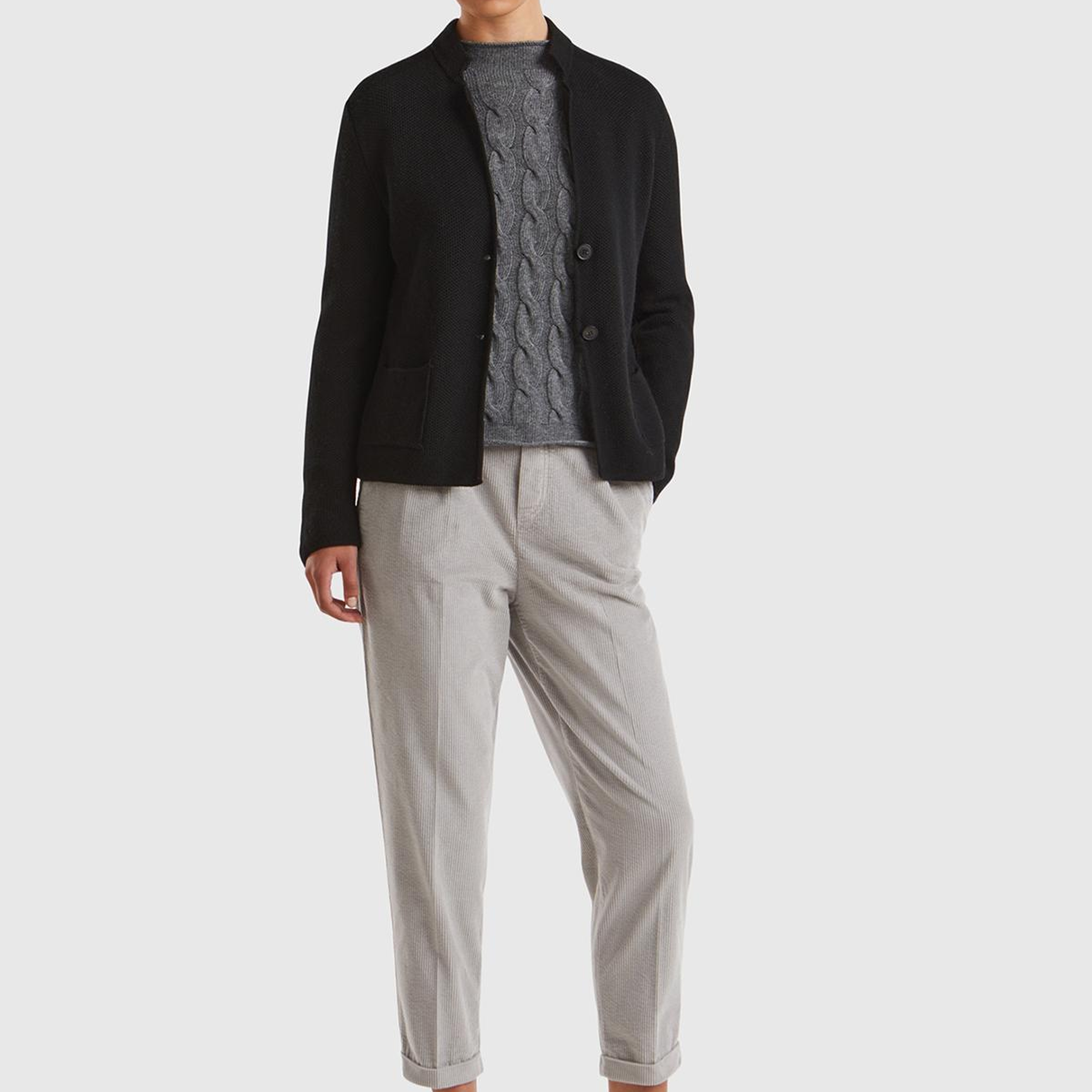 Kadın Açık Bej Beli Lastikli Kadife Pantolon