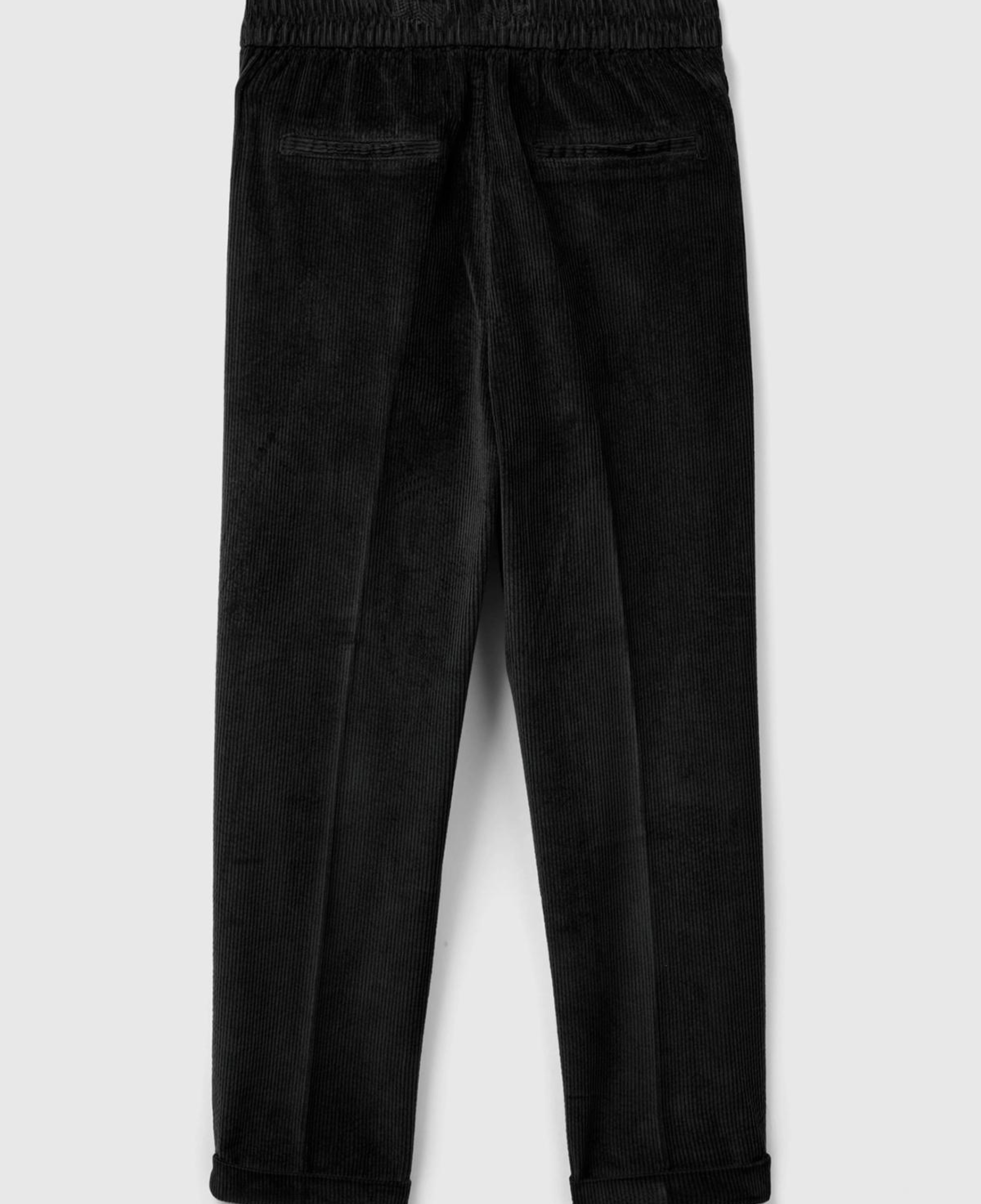 Kadın Siyah Beli Lastikli Kadife Pantolon