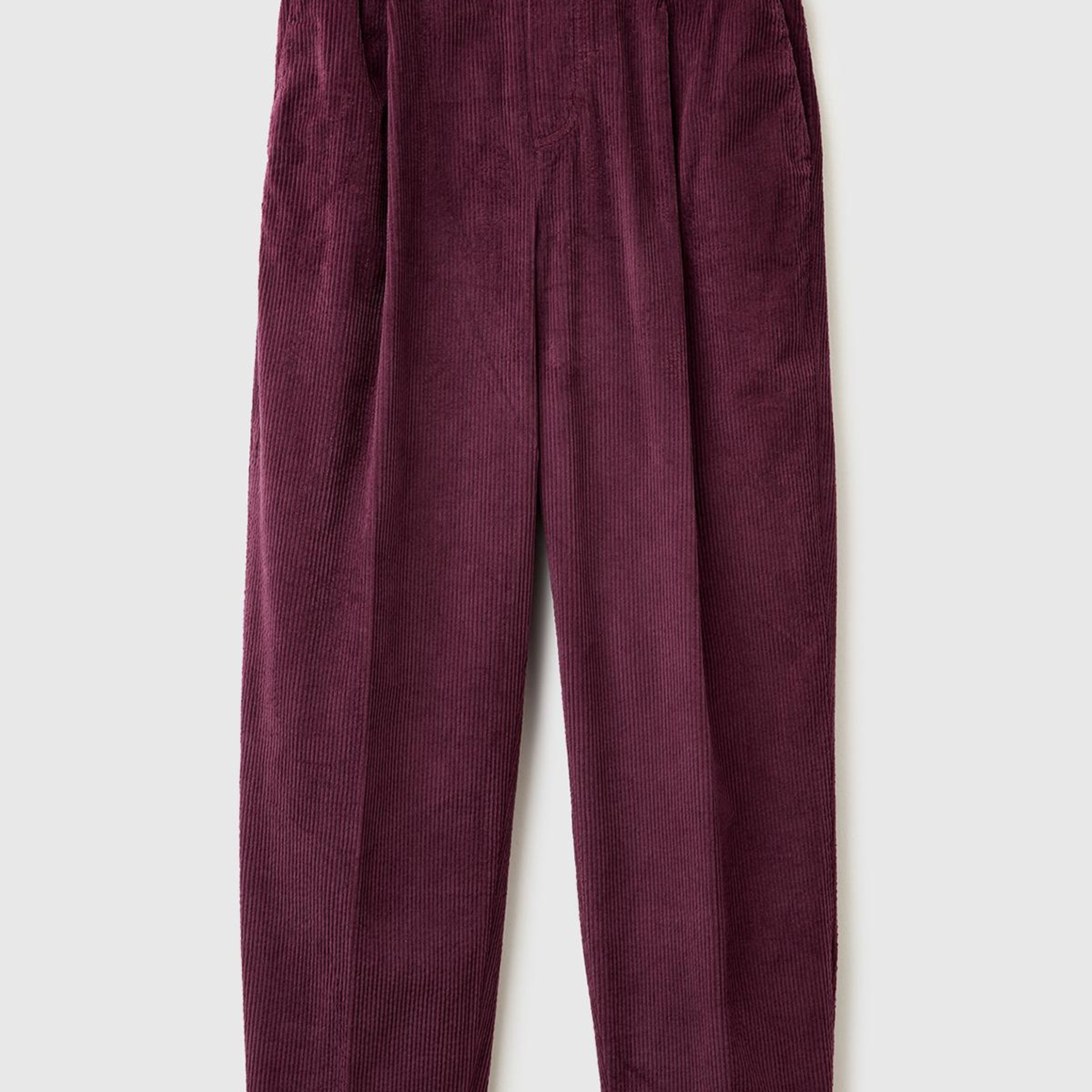 Kadın Mürdüm Beli Lastikli Kadife Pantolon