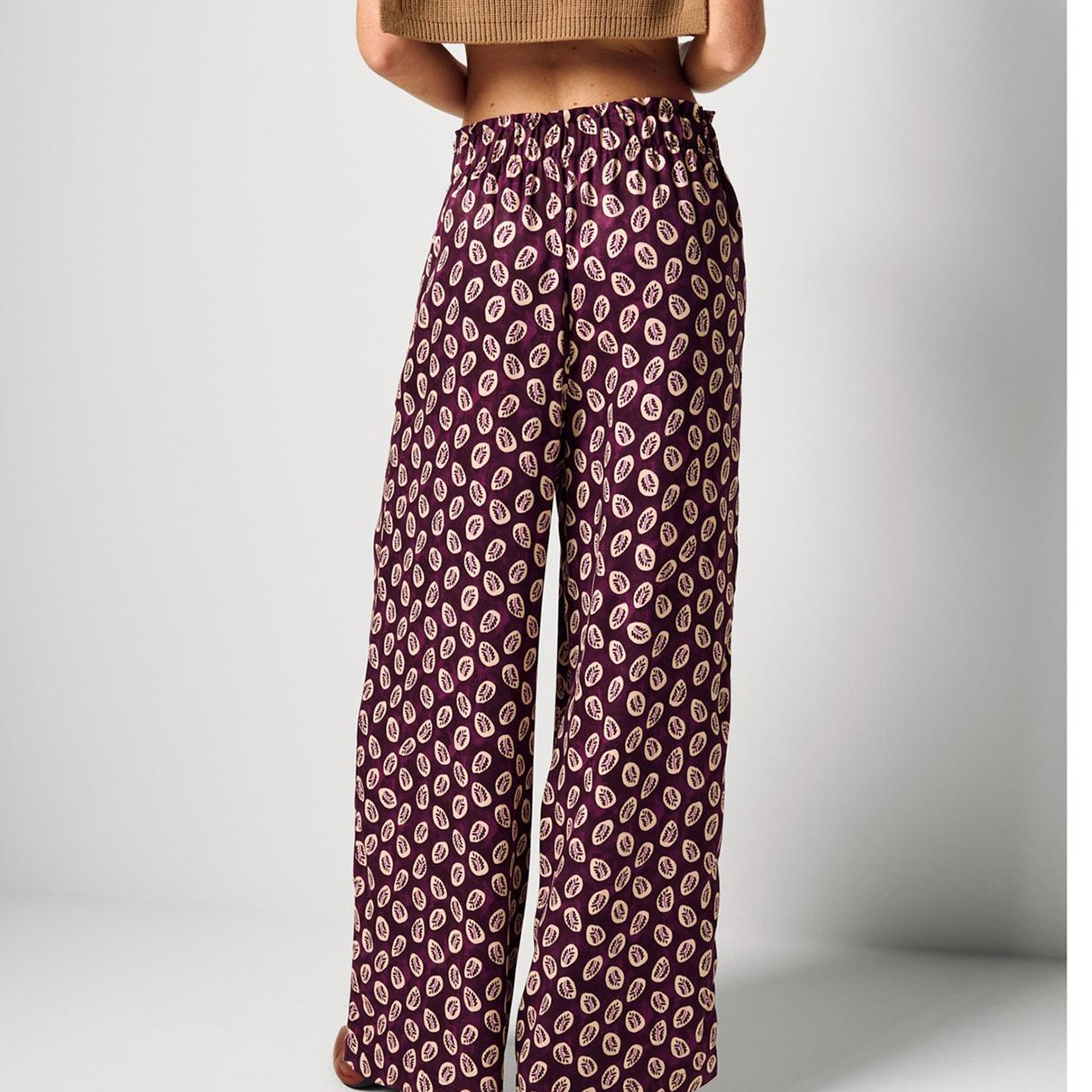 Kadın Pembe Mix %100 Viskon Rahat Kesim Beli Lastikli Cepli Pantolon