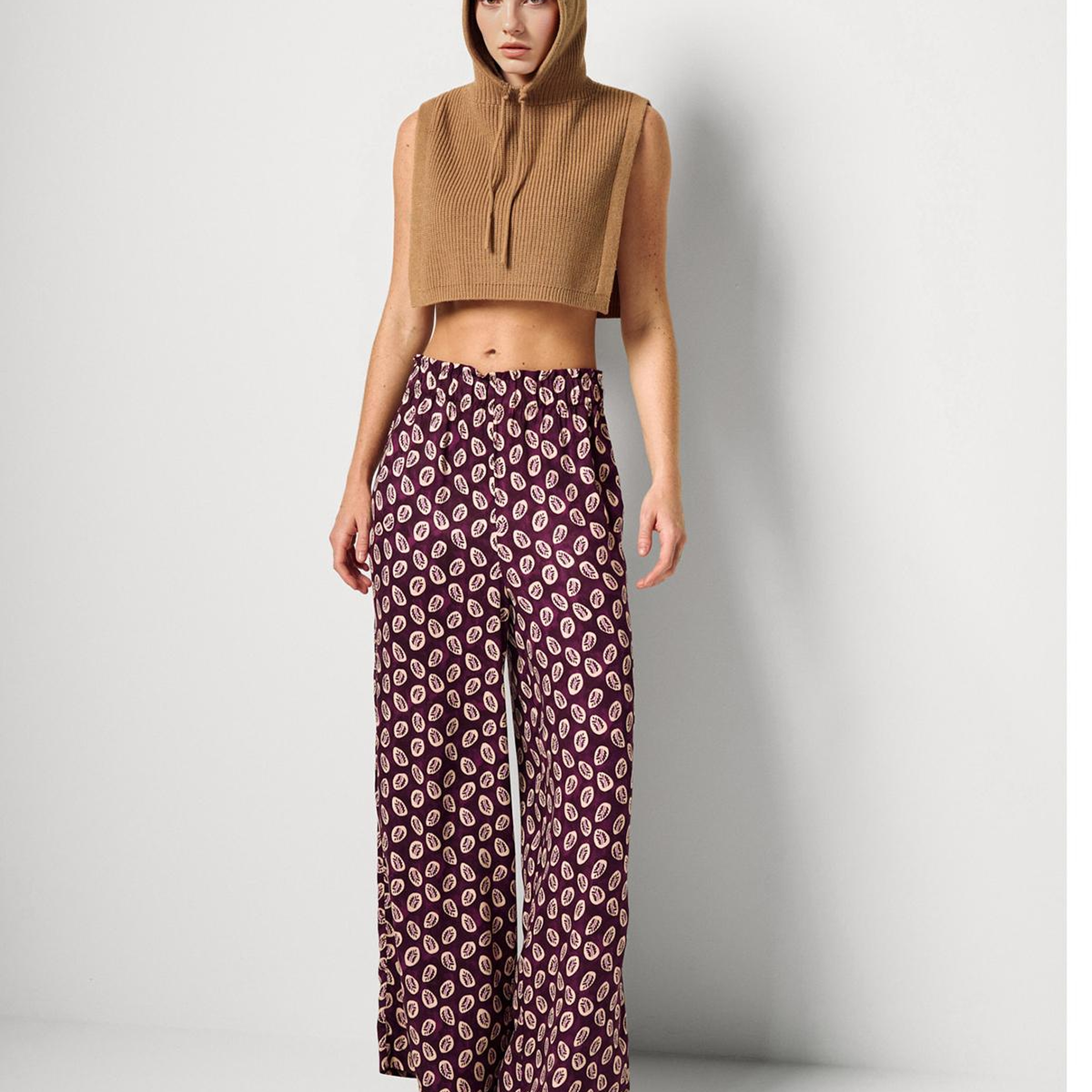 Kadın Pembe Mix %100 Viskon Rahat Kesim Beli Lastikli Cepli Pantolon