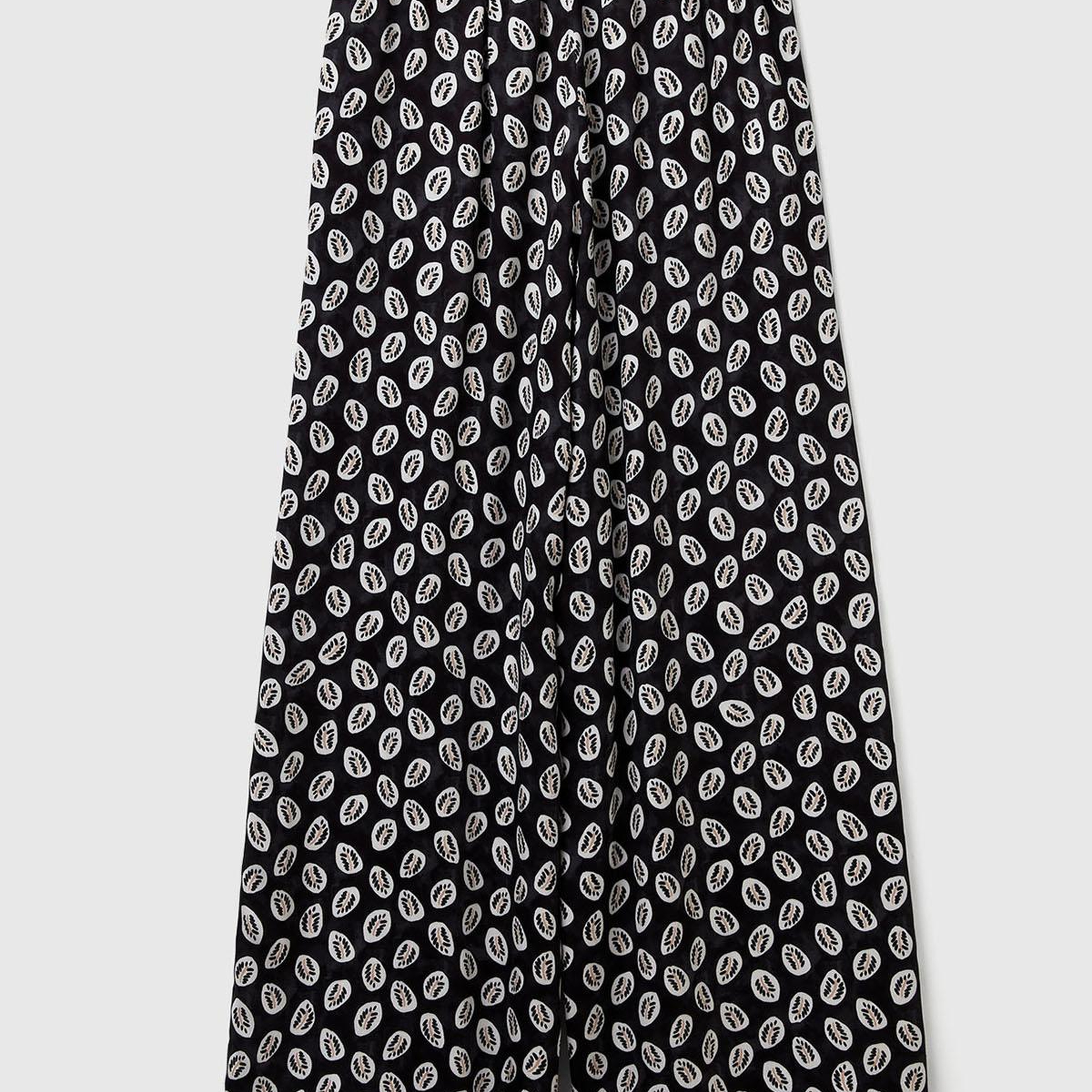 Kadın Lacivert %100 Viskoz Desenli Geniş Paça Pantolon
