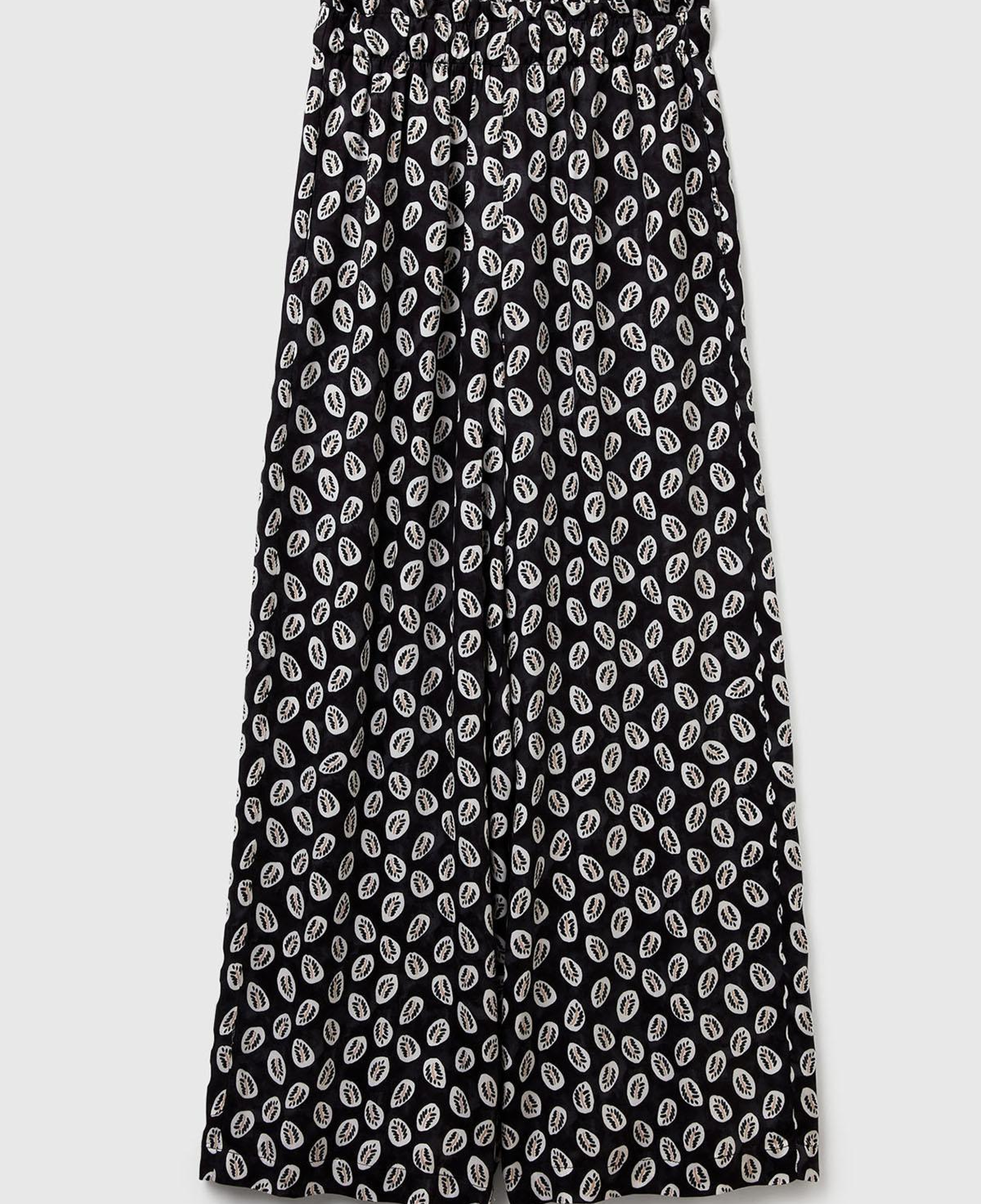 Kadın Lacivert %100 Viskoz Desenli Geniş Paça Pantolon